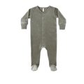 QUINCY MAE Hidden Snap Footie - Forest