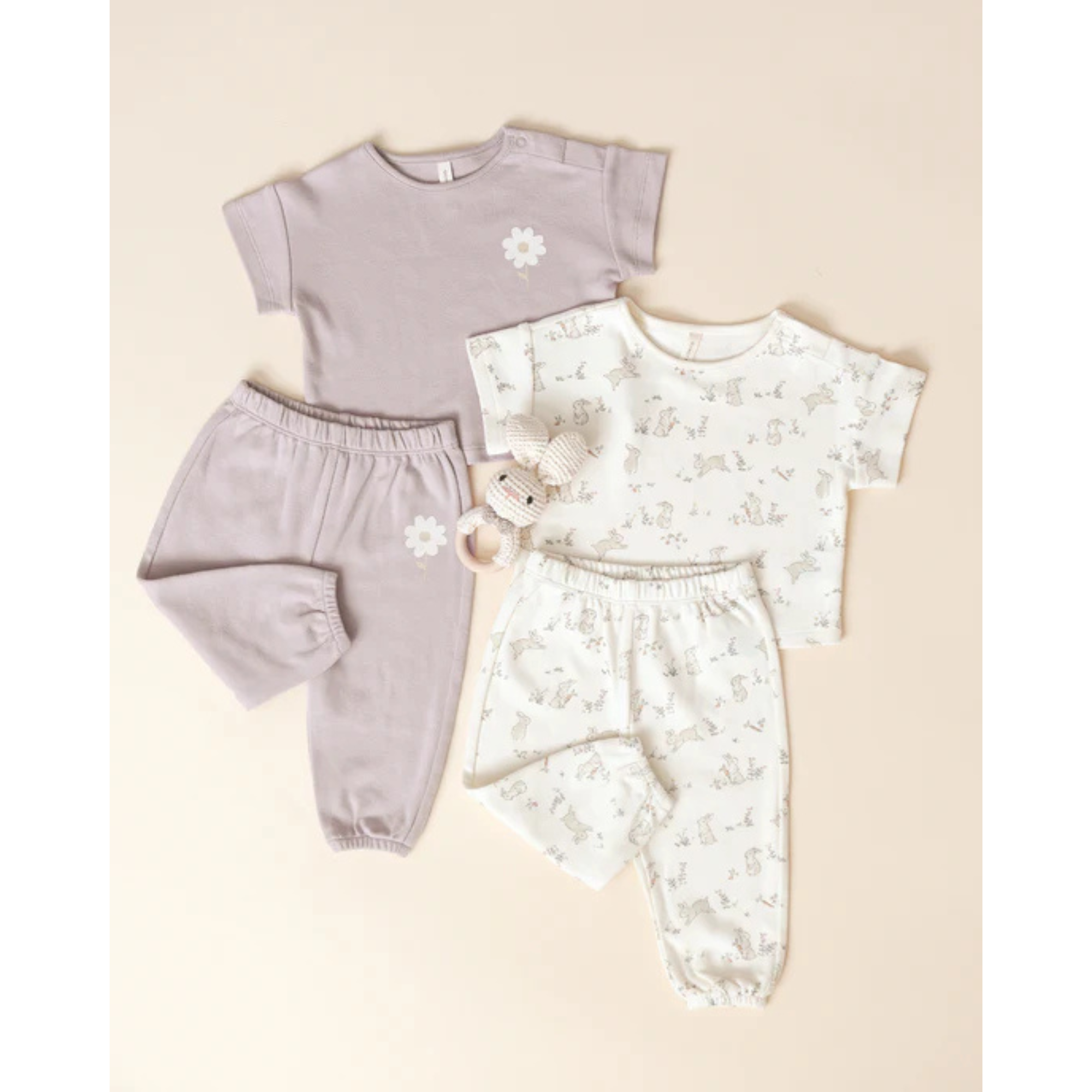 QUINCY MAE Jersey Tee + Pant Set - Bunnies