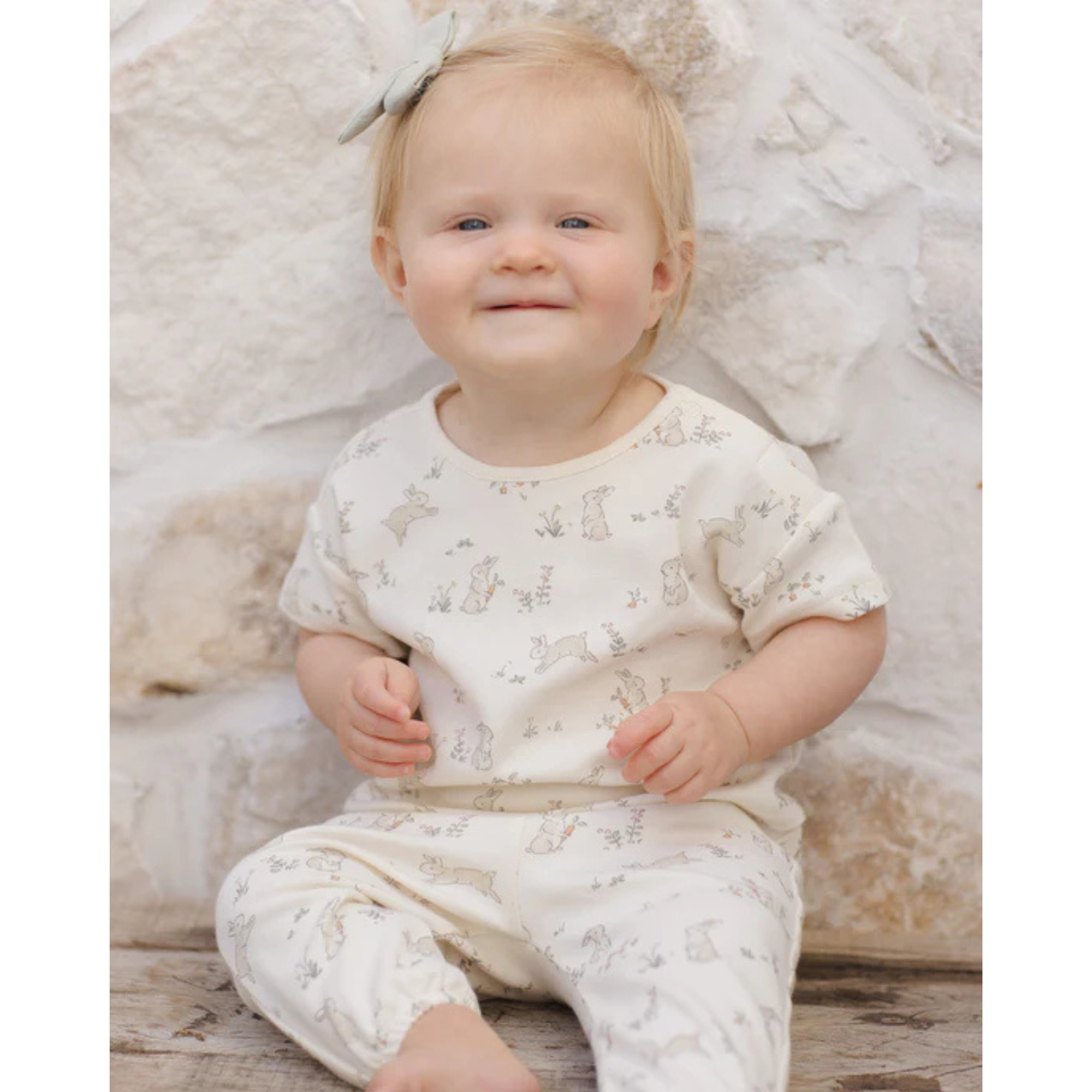 QUINCY MAE Jersey Tee + Pant Set - Bunnies