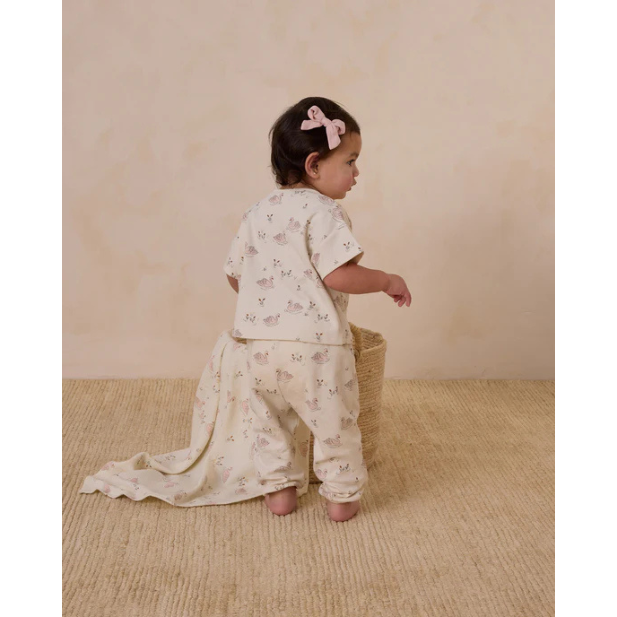 QUINCY MAE Jersey Tee + Pant Set - Swans