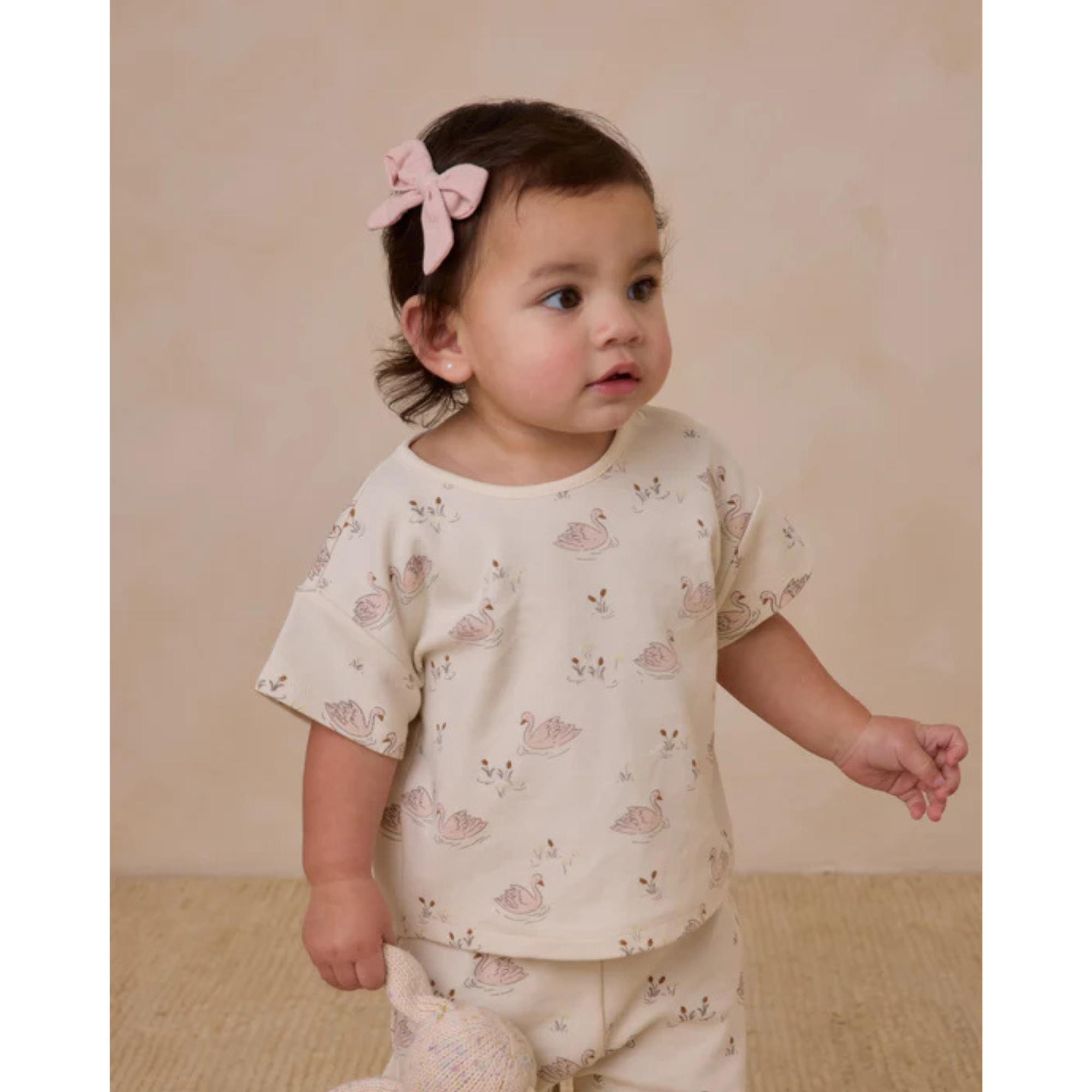 QUINCY MAE Jersey Tee + Pant Set - Swans