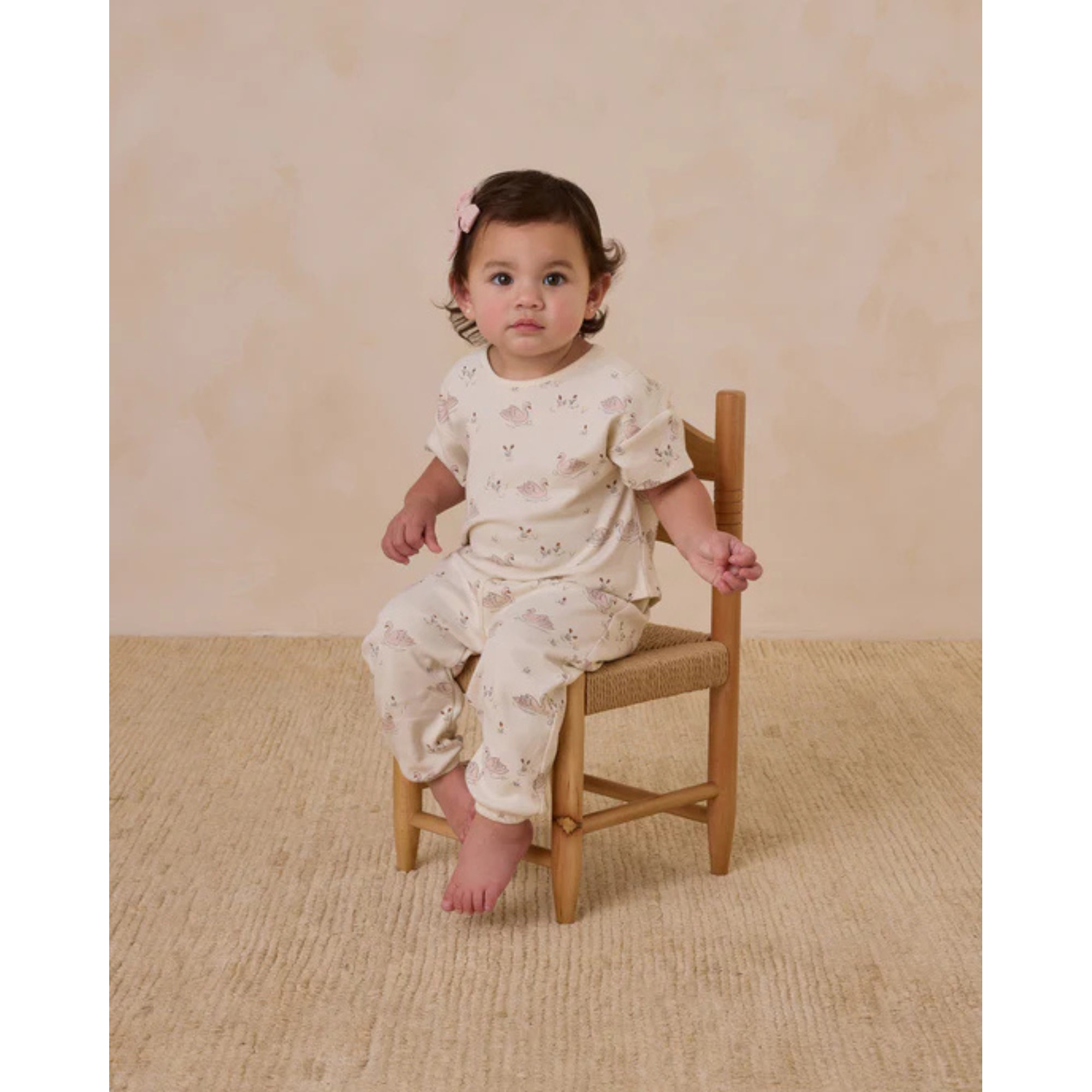 QUINCY MAE Jersey Tee + Pant Set - Swans