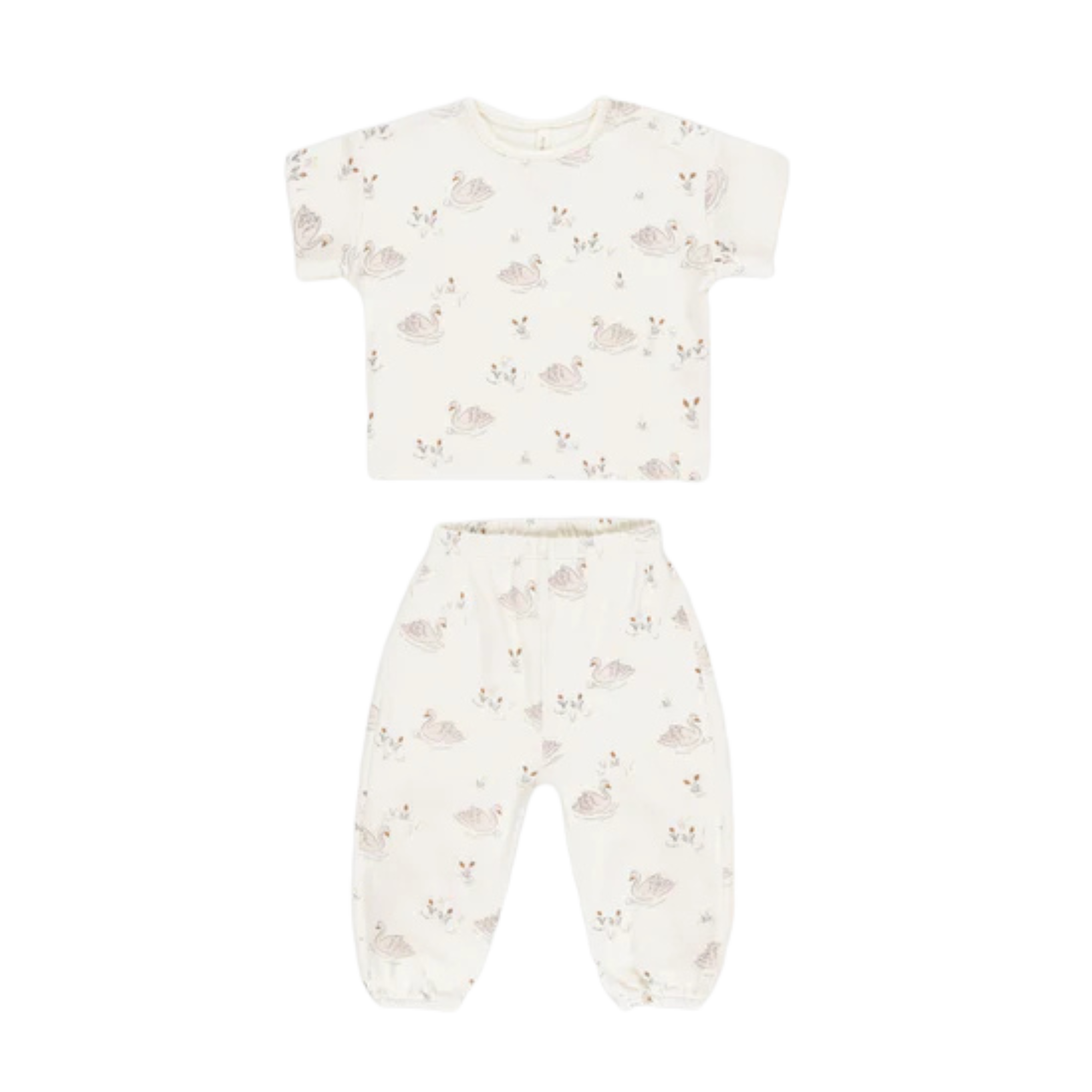 QUINCY MAE Jersey Tee + Pant Set - Swans