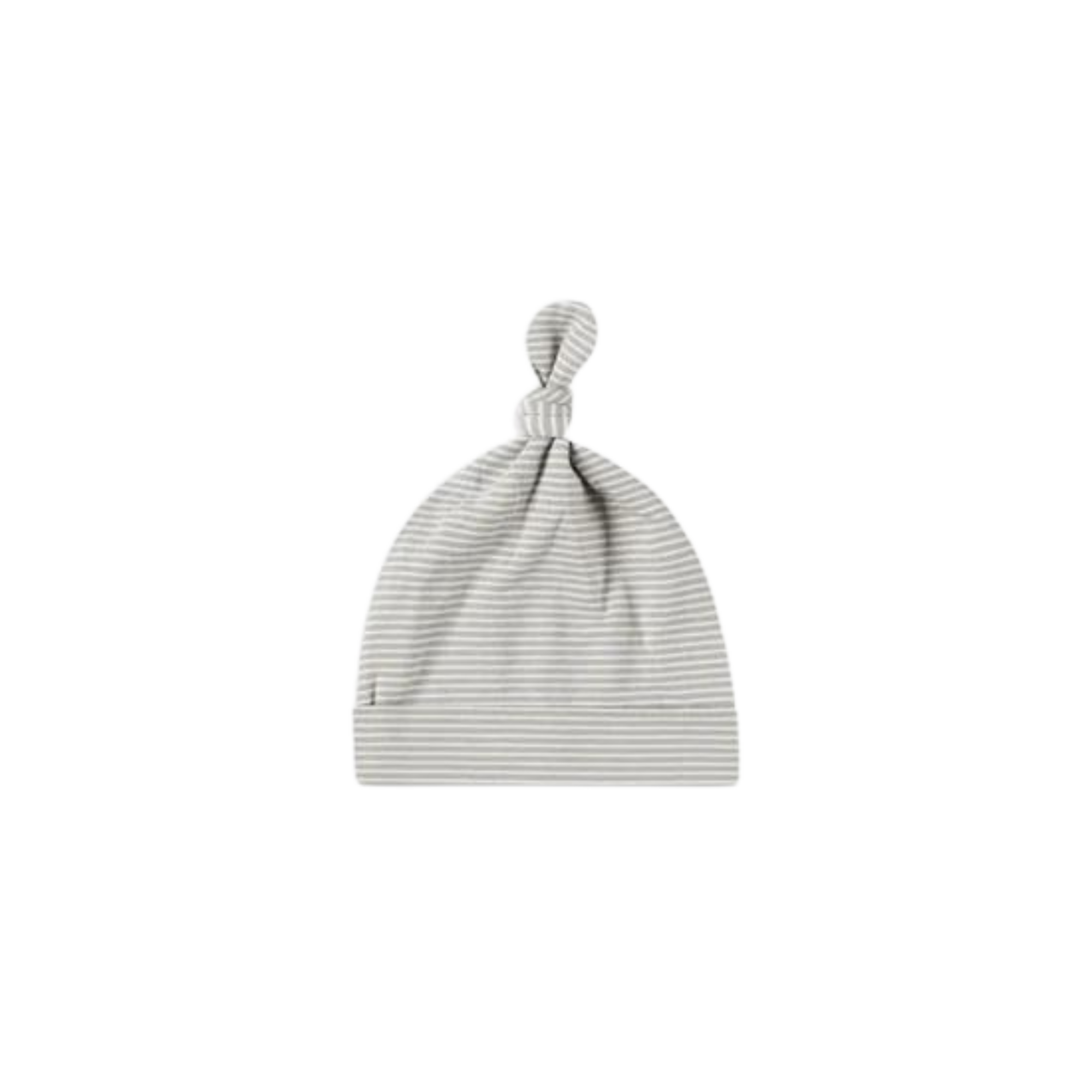 Bonnet noué QUINCY MAE pour bébé 0-6 mois - Micro rayures bleues