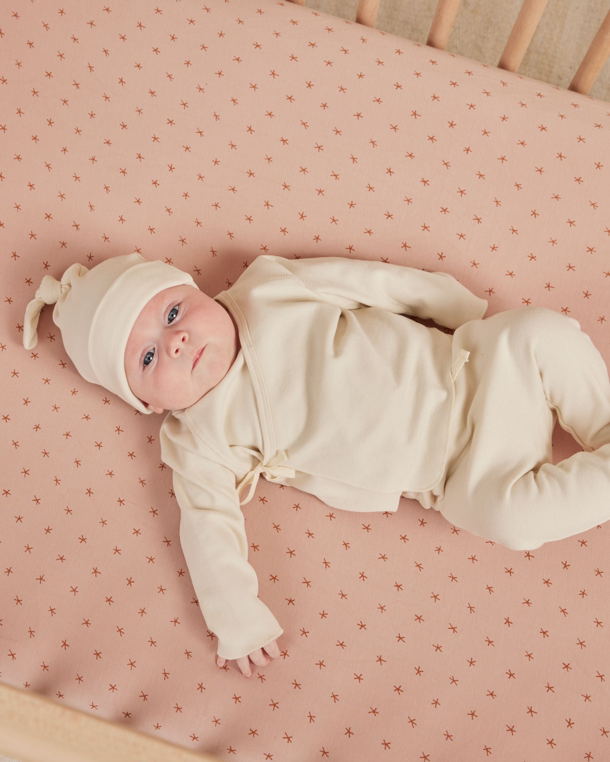 Bonnet noué QUINCY MAE pour bébé 0-6 mois - Ivoire