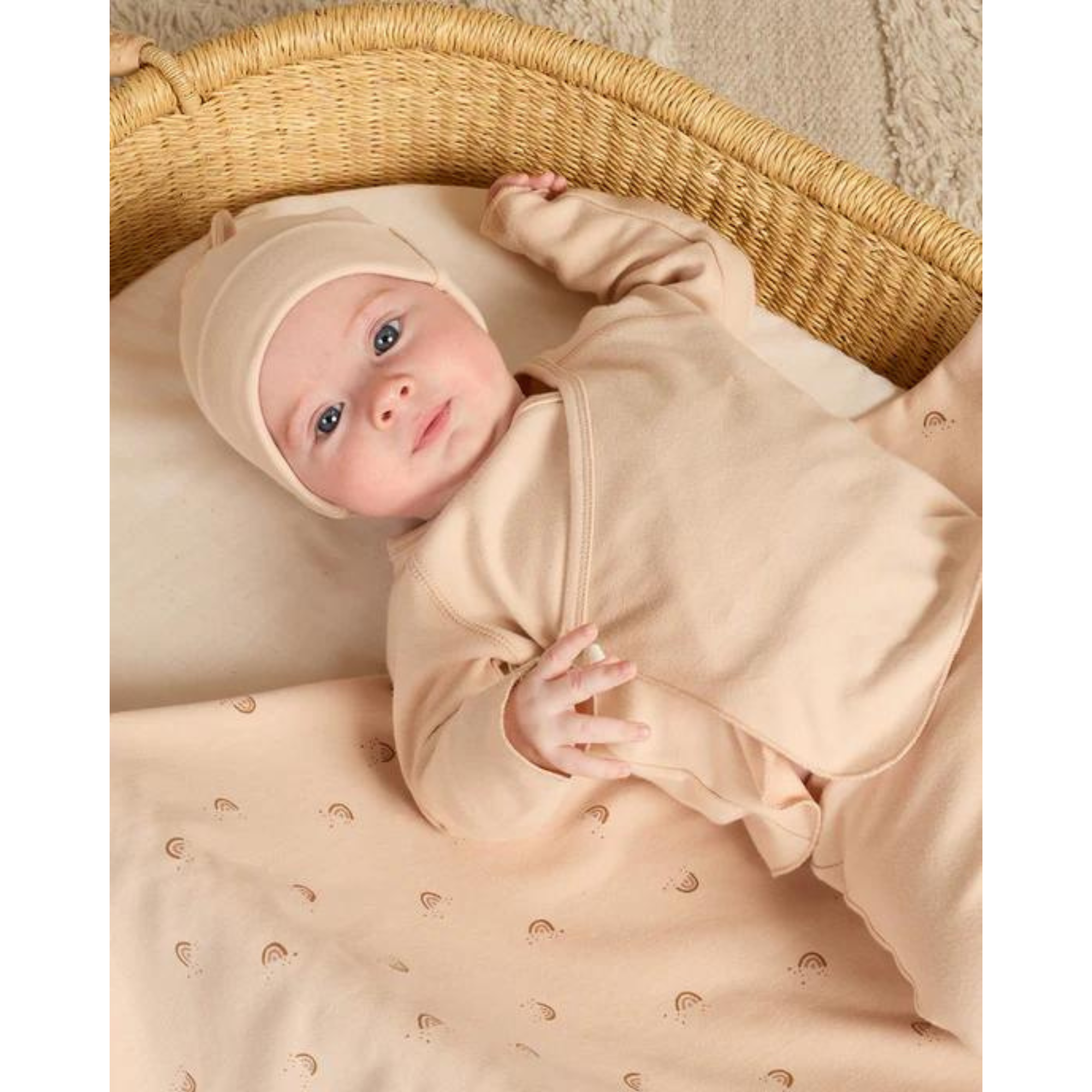 QUINCY MAE Bonnet noué pour bébé 0-6 mois - Coquillage