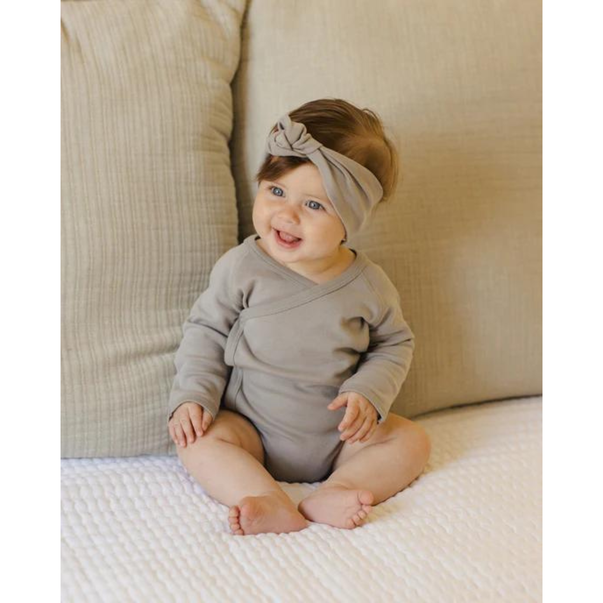 QUINCY MAE Knotted Headband  0-12M - Dusty Blue