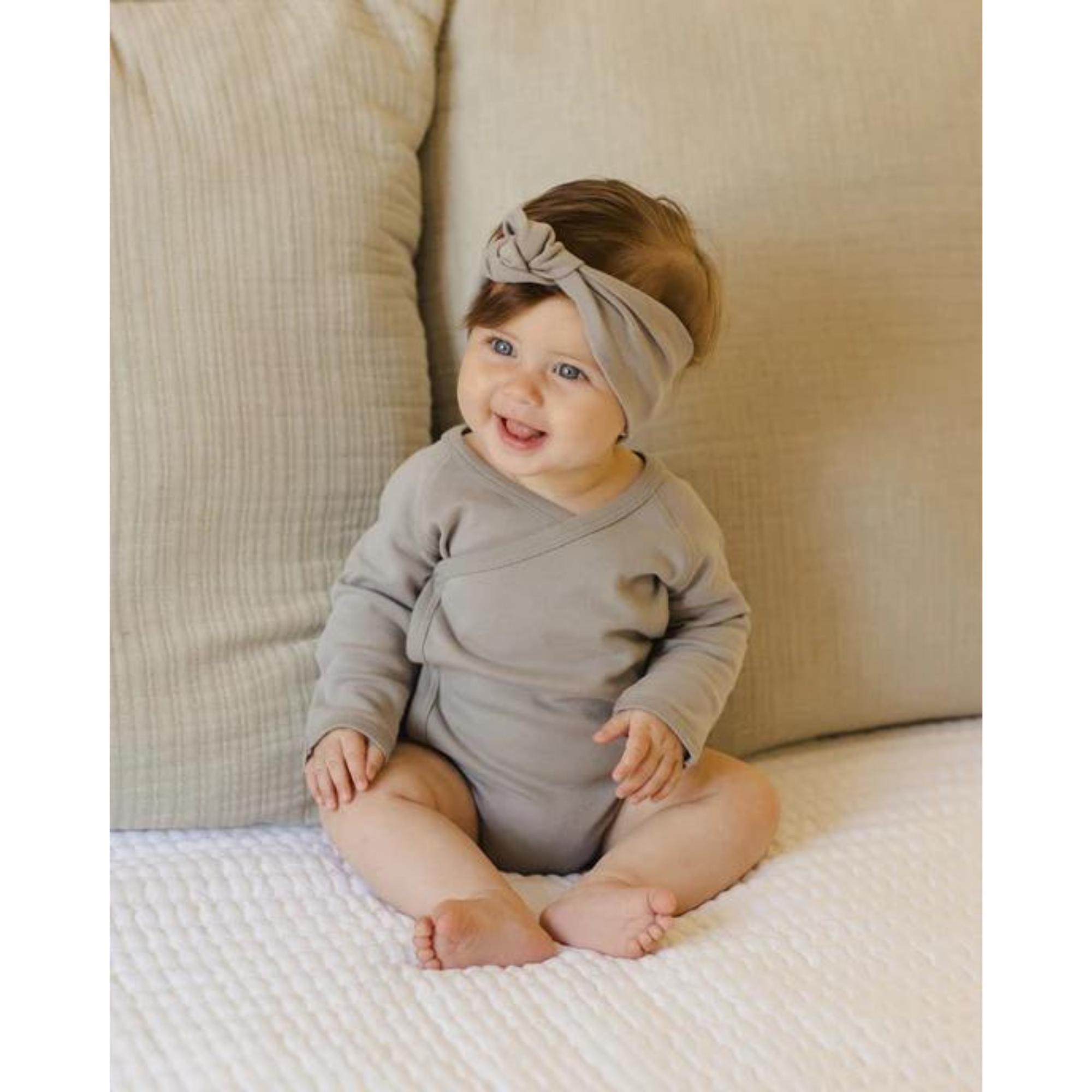 QUINCY MAE Knotted Headband  0-12M - Dusty Blue