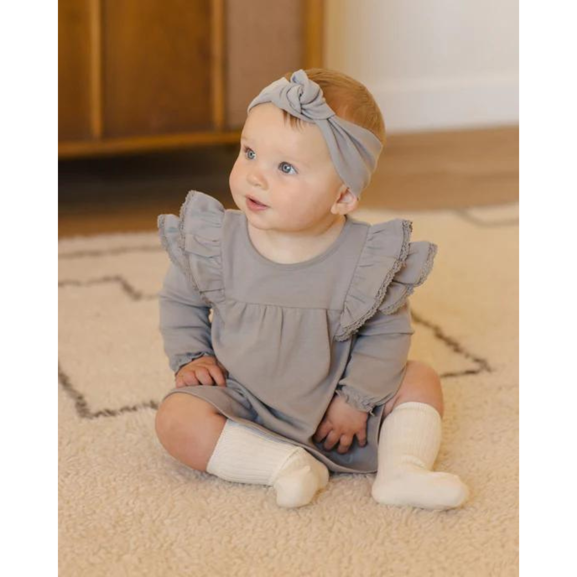 QUINCY MAE Knotted Headband  0-12M - Dusty Blue