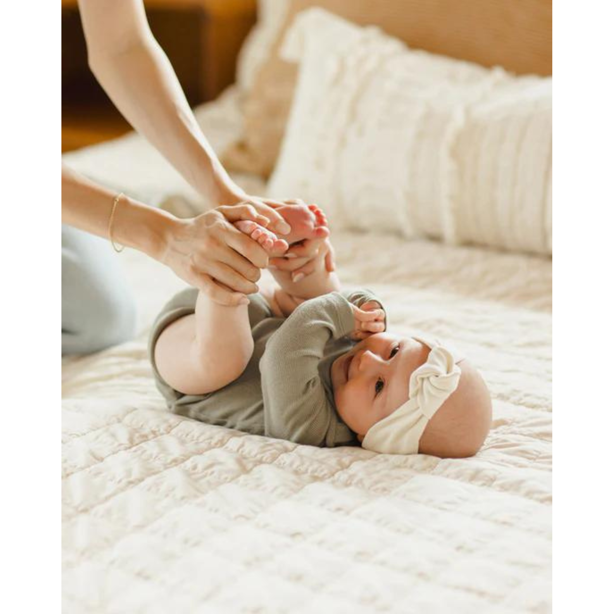 QUINCY MAE Knotted Headband  0-12M - Ivory
