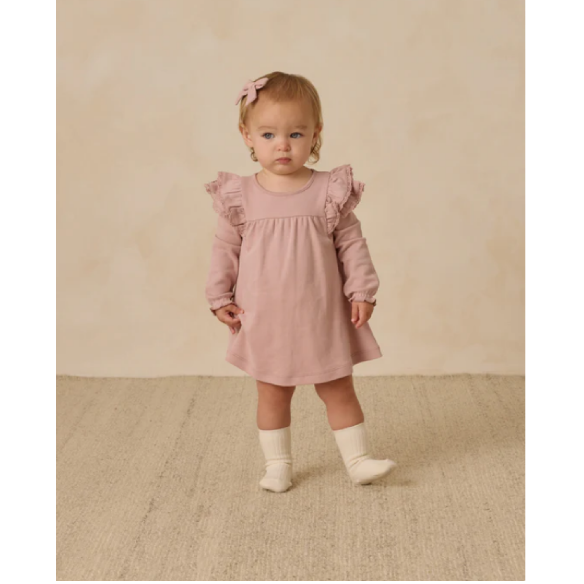 QUINCY MAE Robe à volants à manches longues - Rose