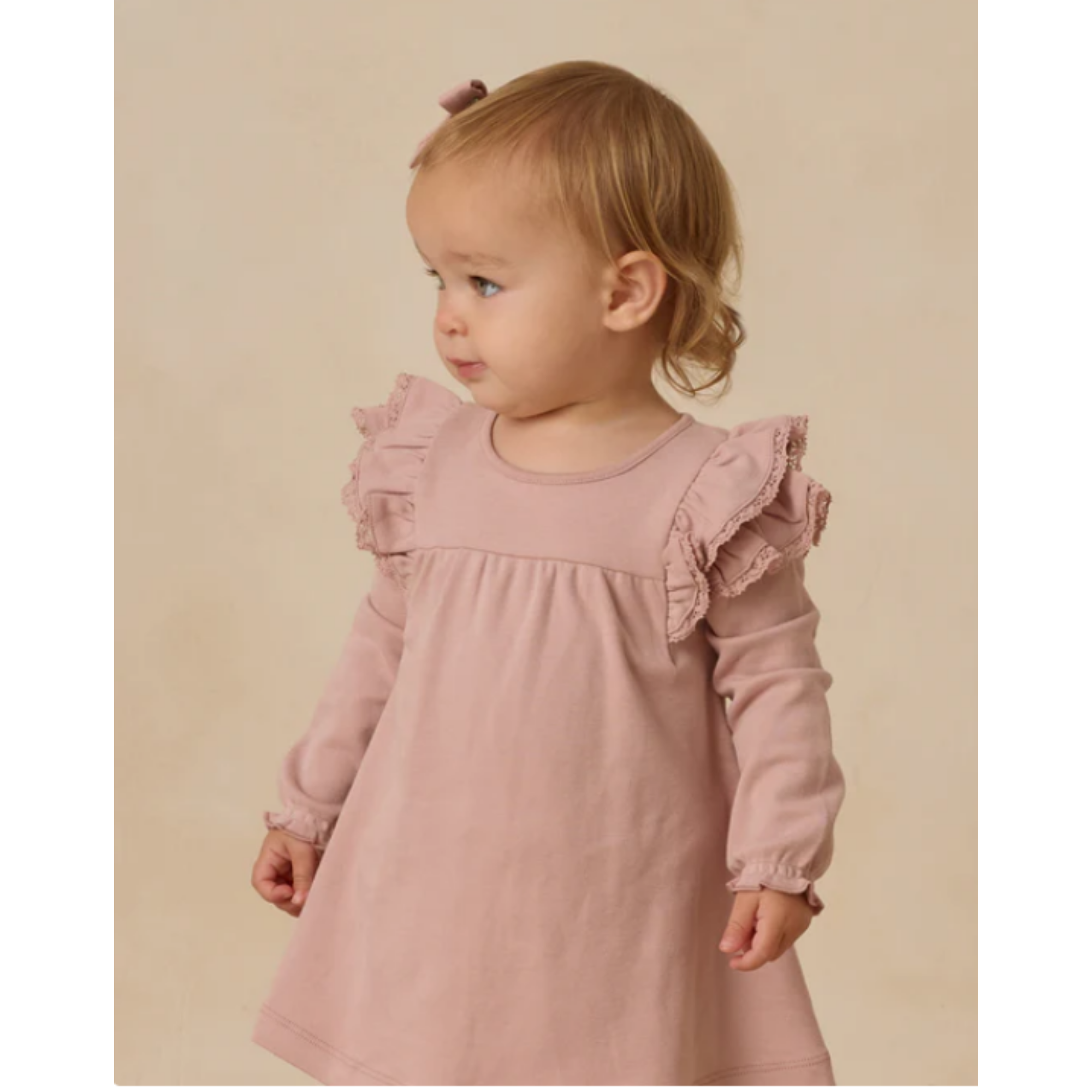 QUINCY MAE Robe à volants à manches longues - Rose