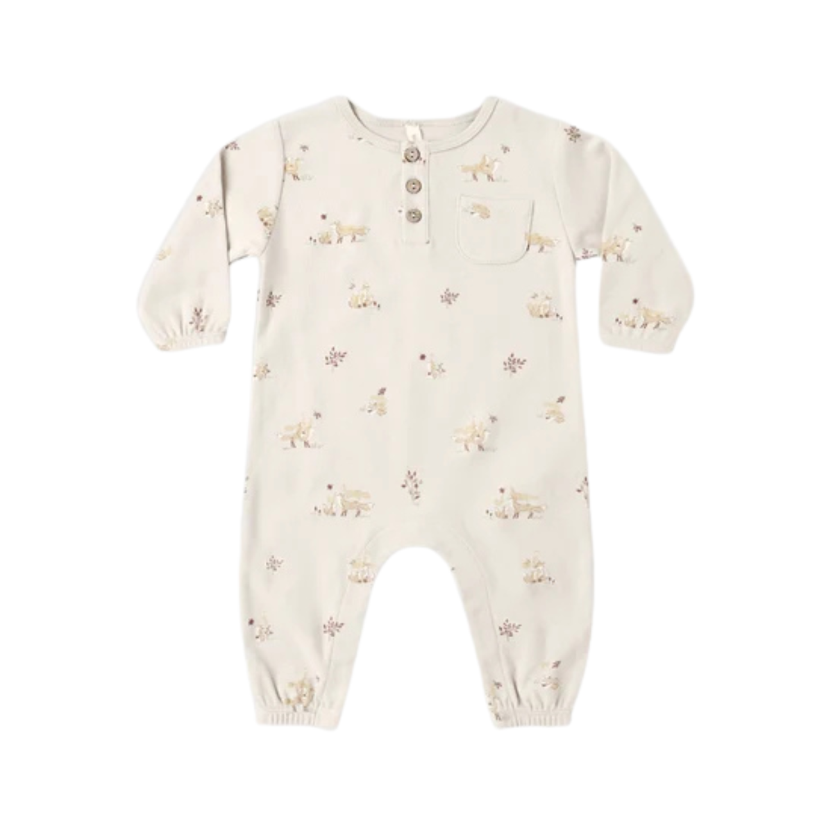 QUINCY MAE Long Sleeve Pocket Jumpsuit - Fox Land