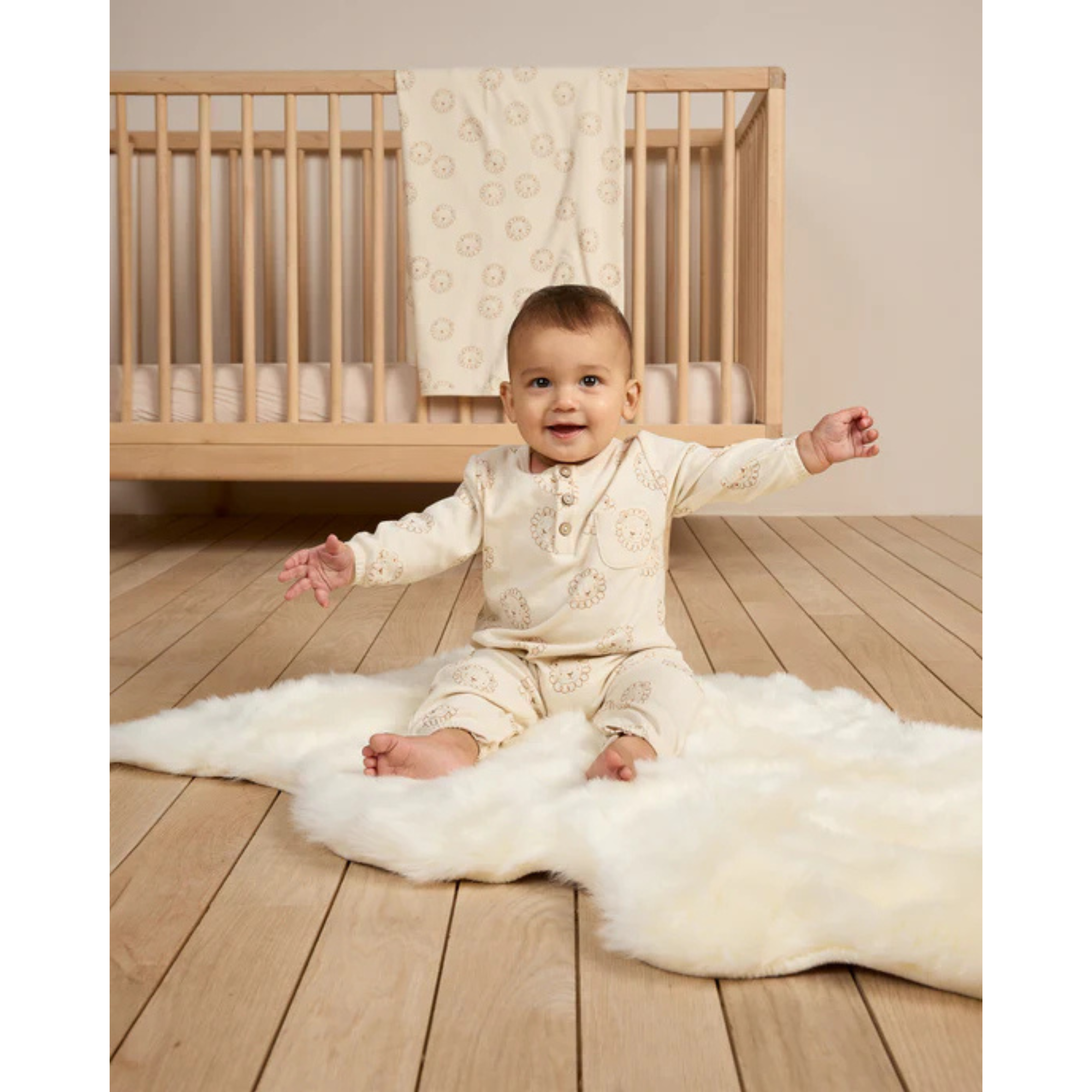 QUINCY MAE Long Sleeve Pocket Jumpsuit - Lions