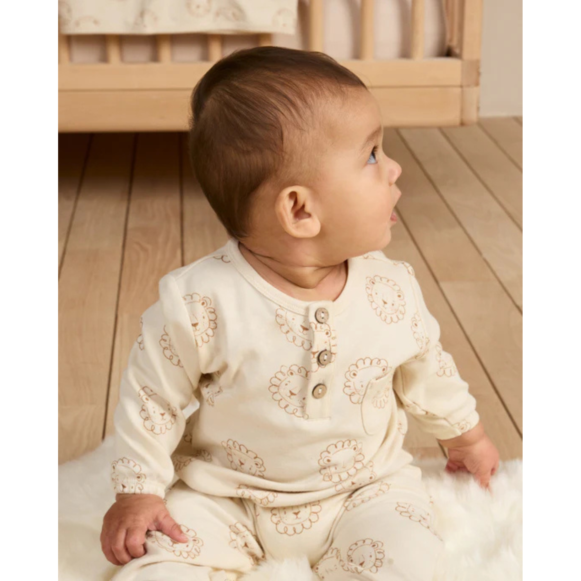 QUINCY MAE Long Sleeve Pocket Jumpsuit - Lions