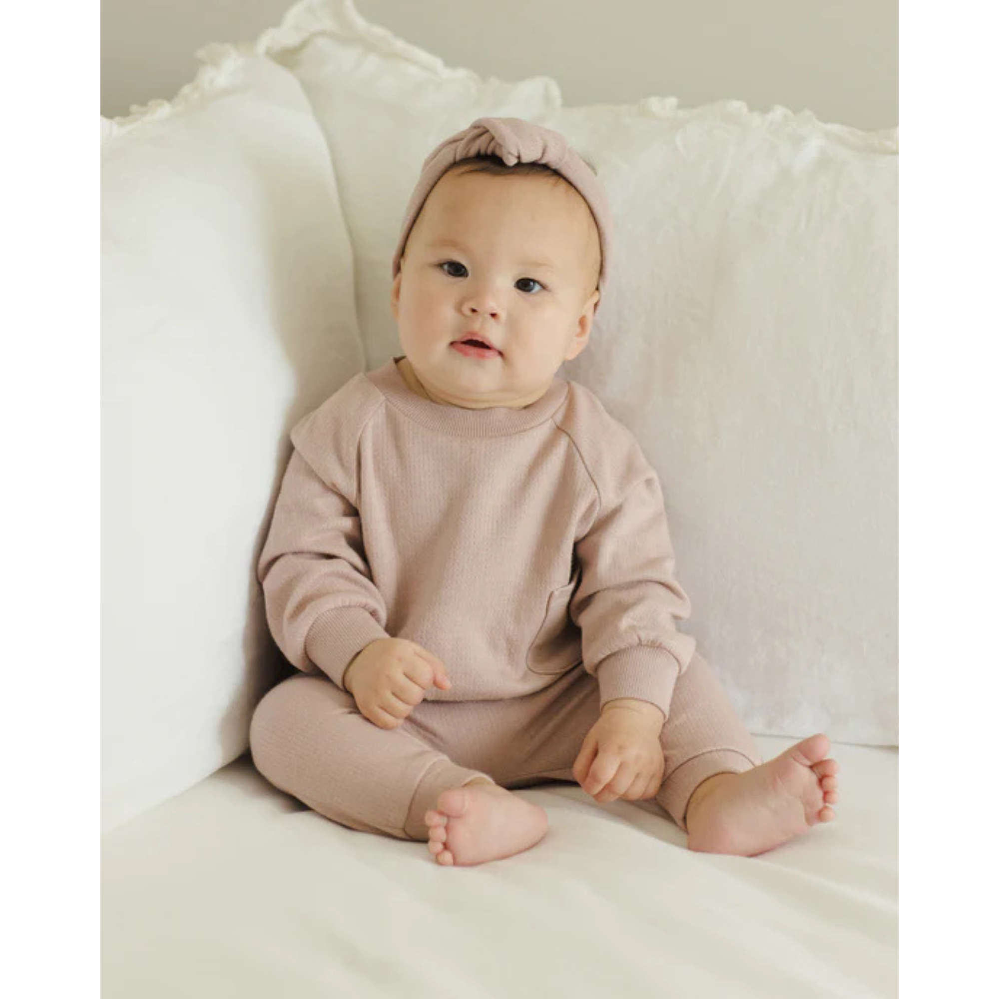 QUINCY MAE Pocket Sweatshirt - Mauve