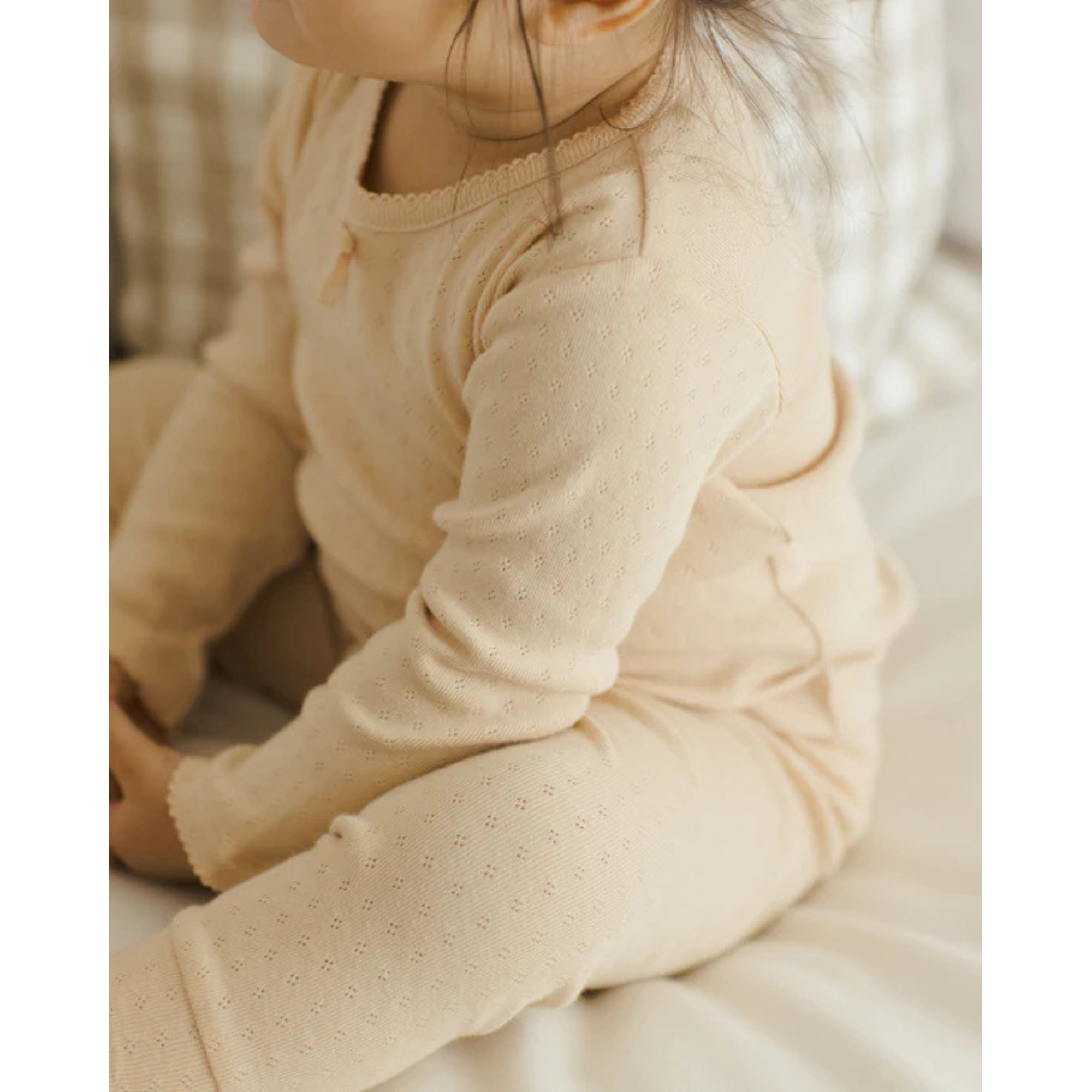 QUINCY MAE Pointelle Long Sleeve Tee + Legging - Shell