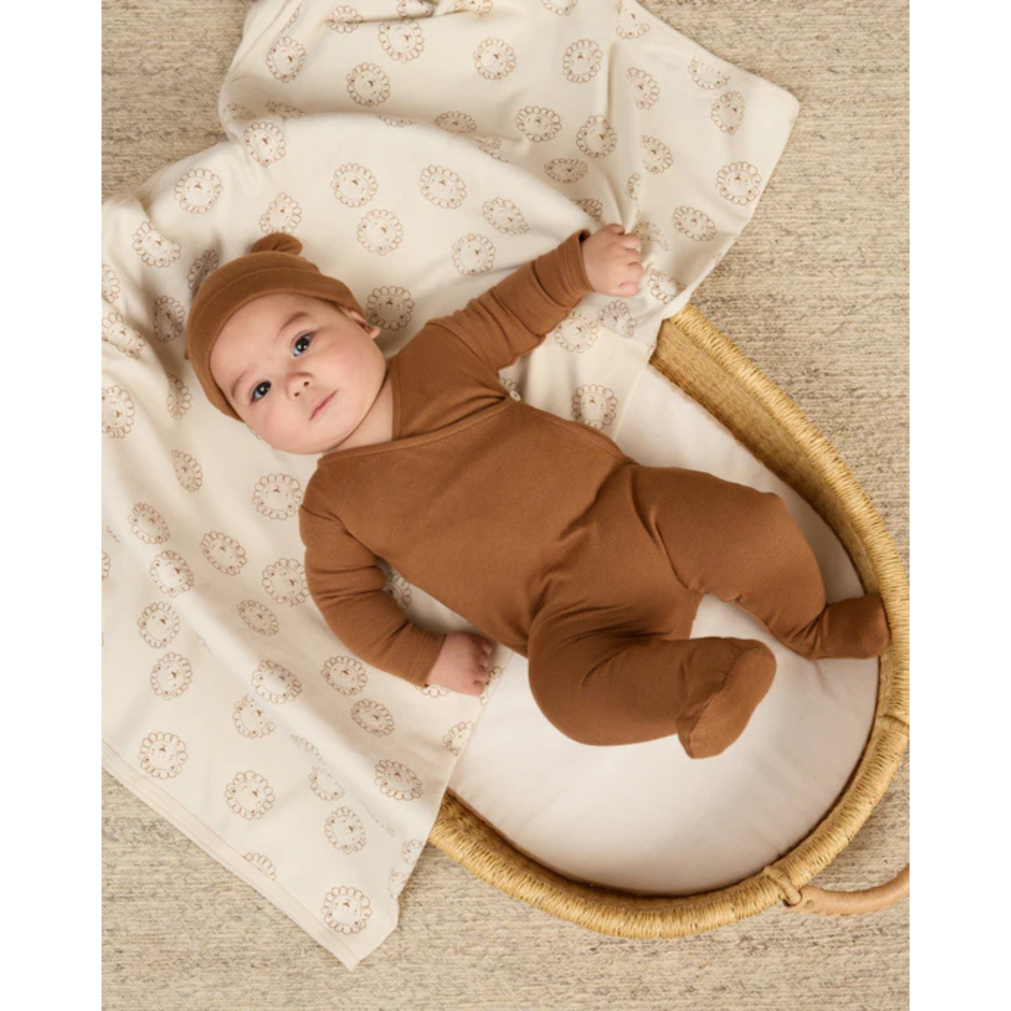 QUINCY MAE Pointelle Wrap Footie - Cannelle