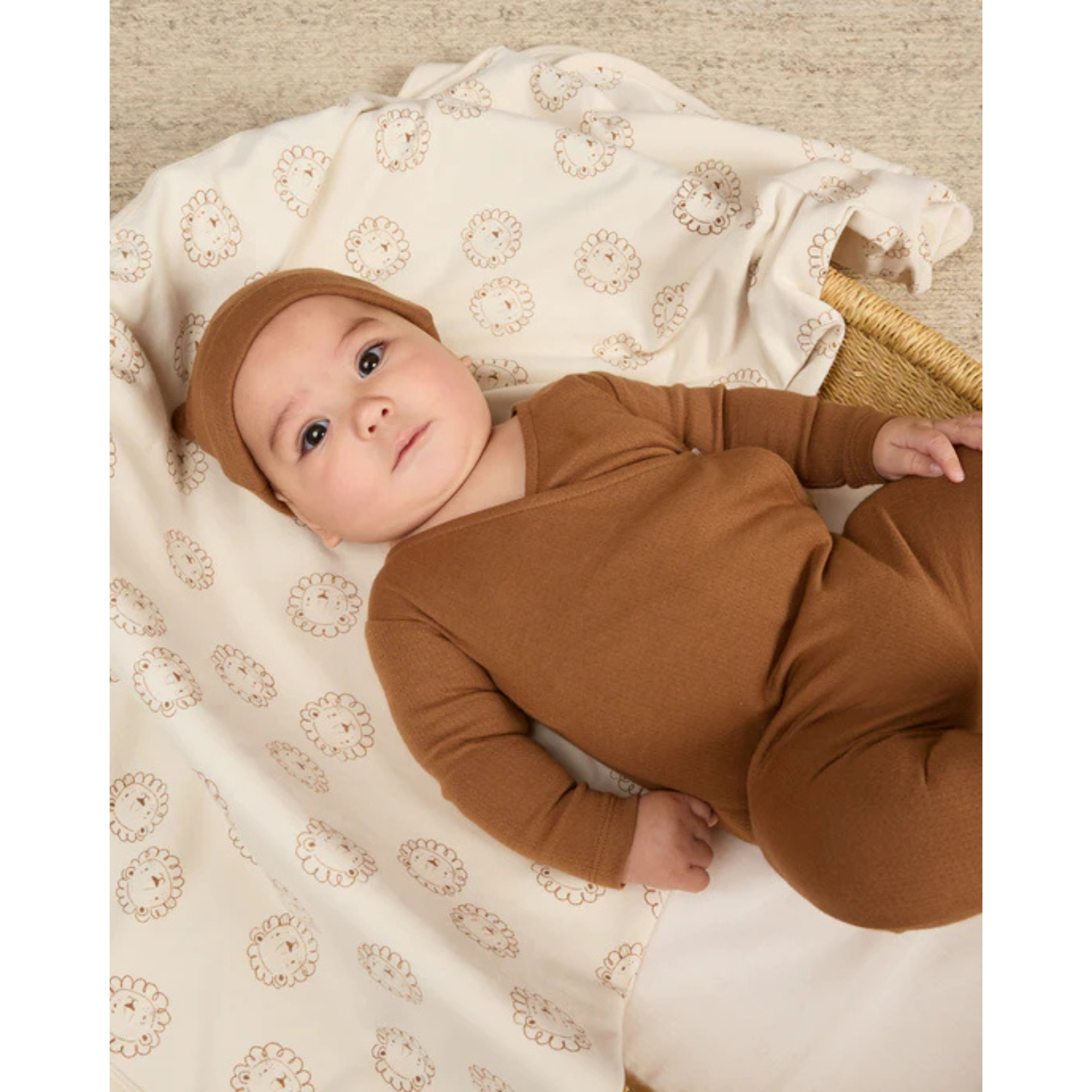 QUINCY MAE Pointelle Wrap Footie - Cannelle