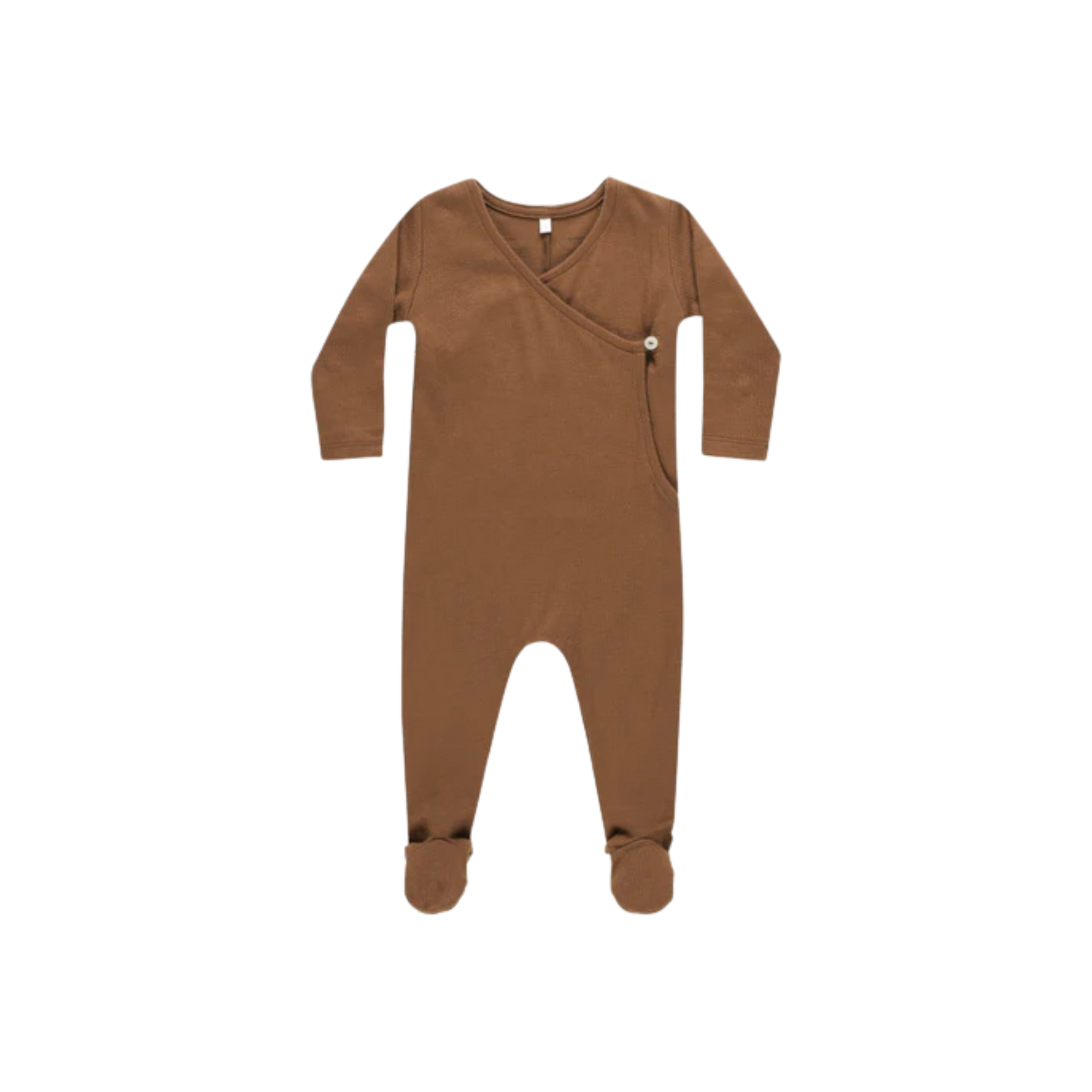 QUINCY MAE Pointelle Wrap Footie - Cannelle