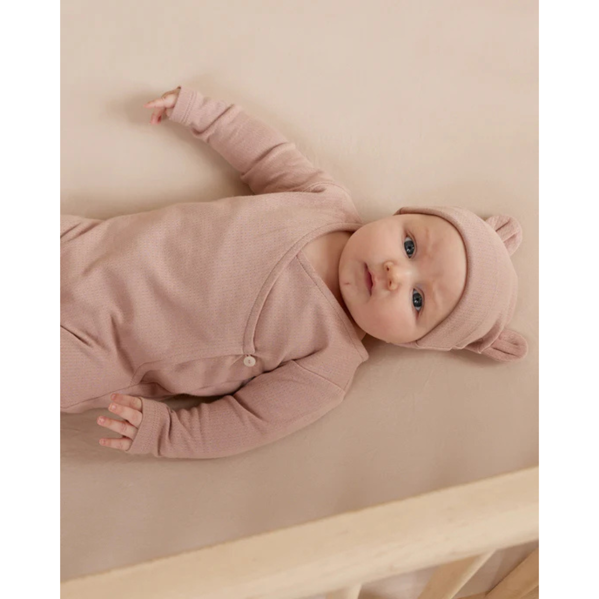 QUINCY MAE Pointelle Wrap Footie - Mauve