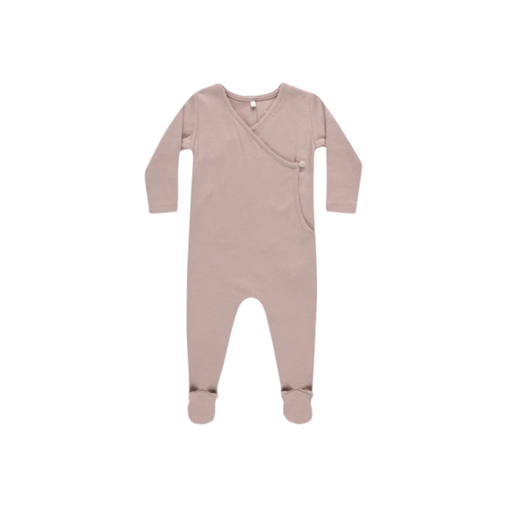 QUINCY MAE Pointelle Wrap Footie - Mauve