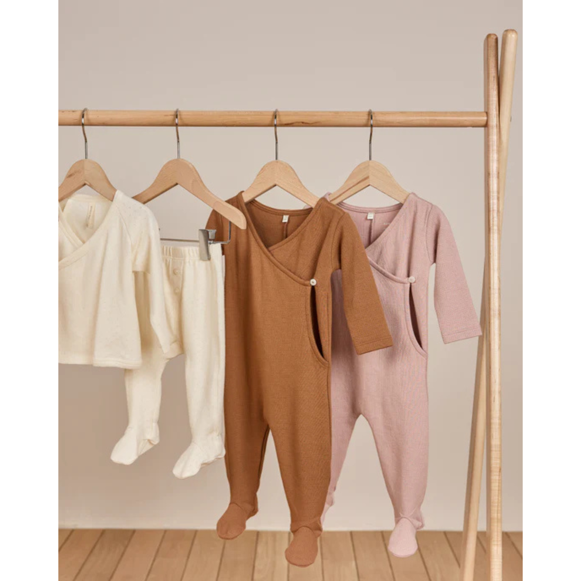 QUINCY MAE Pointelle Wrap Footie - Mauve