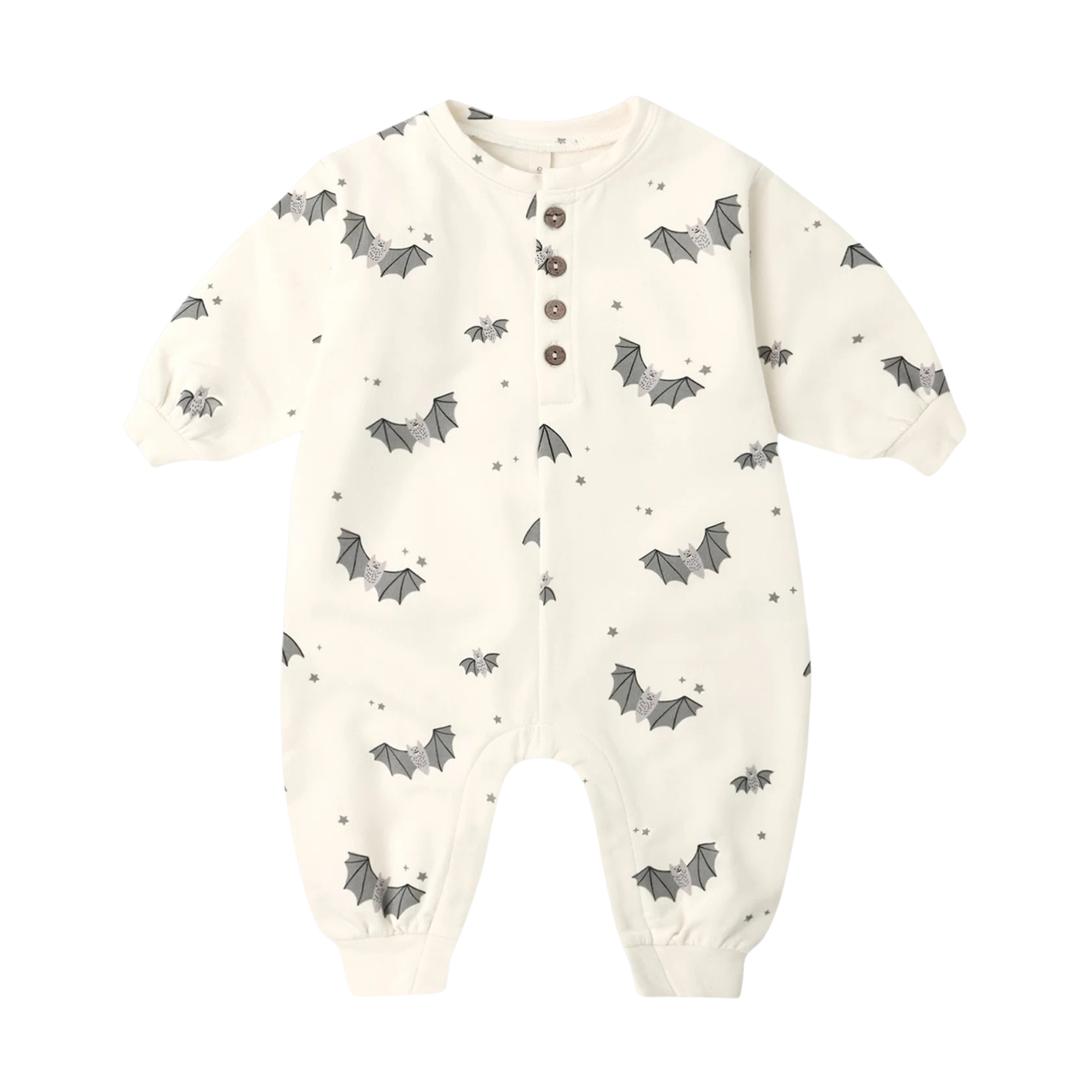 QUINCY MAE Relaxed Fleece Jumpsuit - Baby Bats