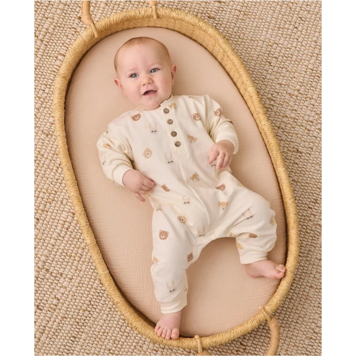 QUINCY MAE Relaxed Fleece Jumpsuit - Critters