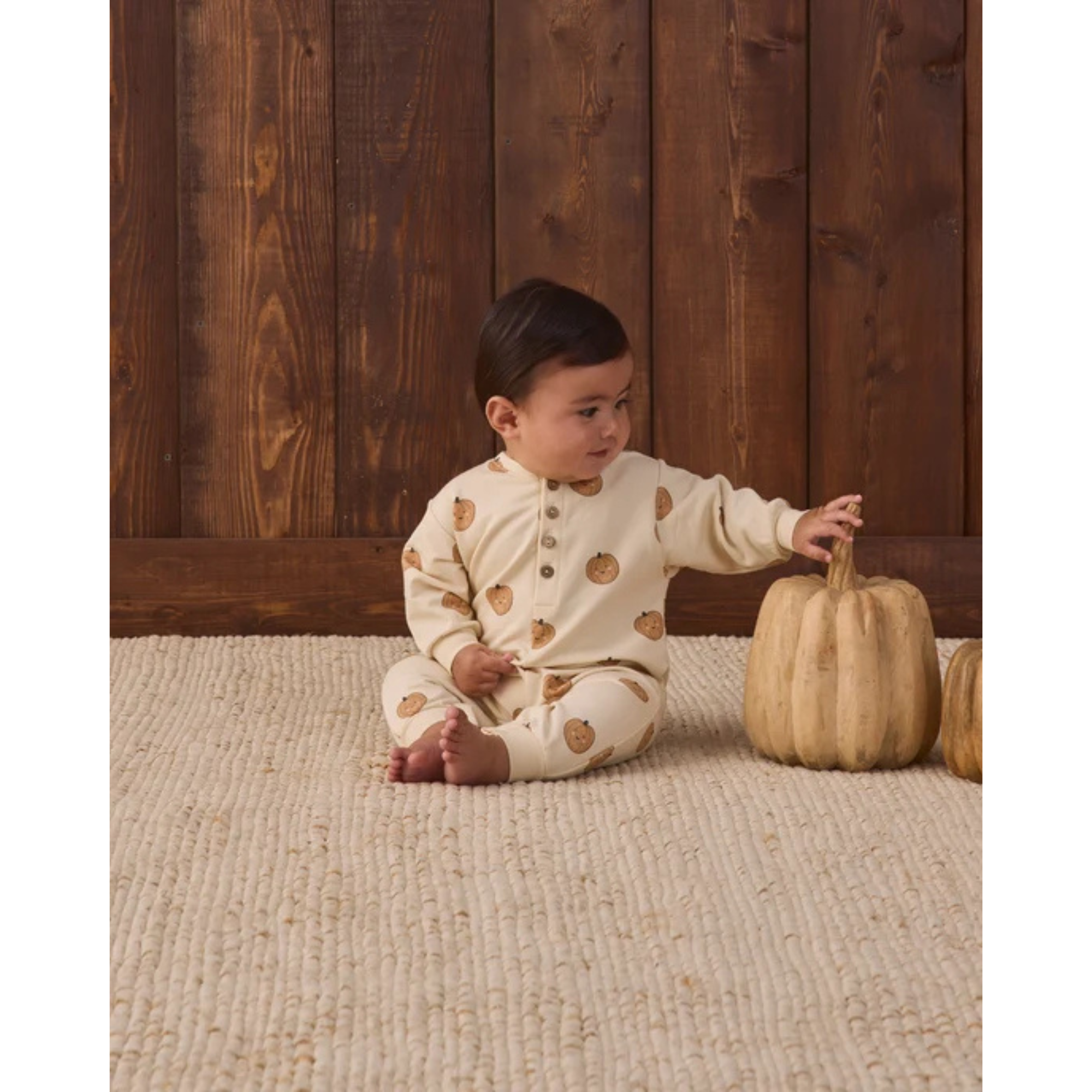 QUINCY MAE Relaxed Fleece Jumpsuit - Pumpkins