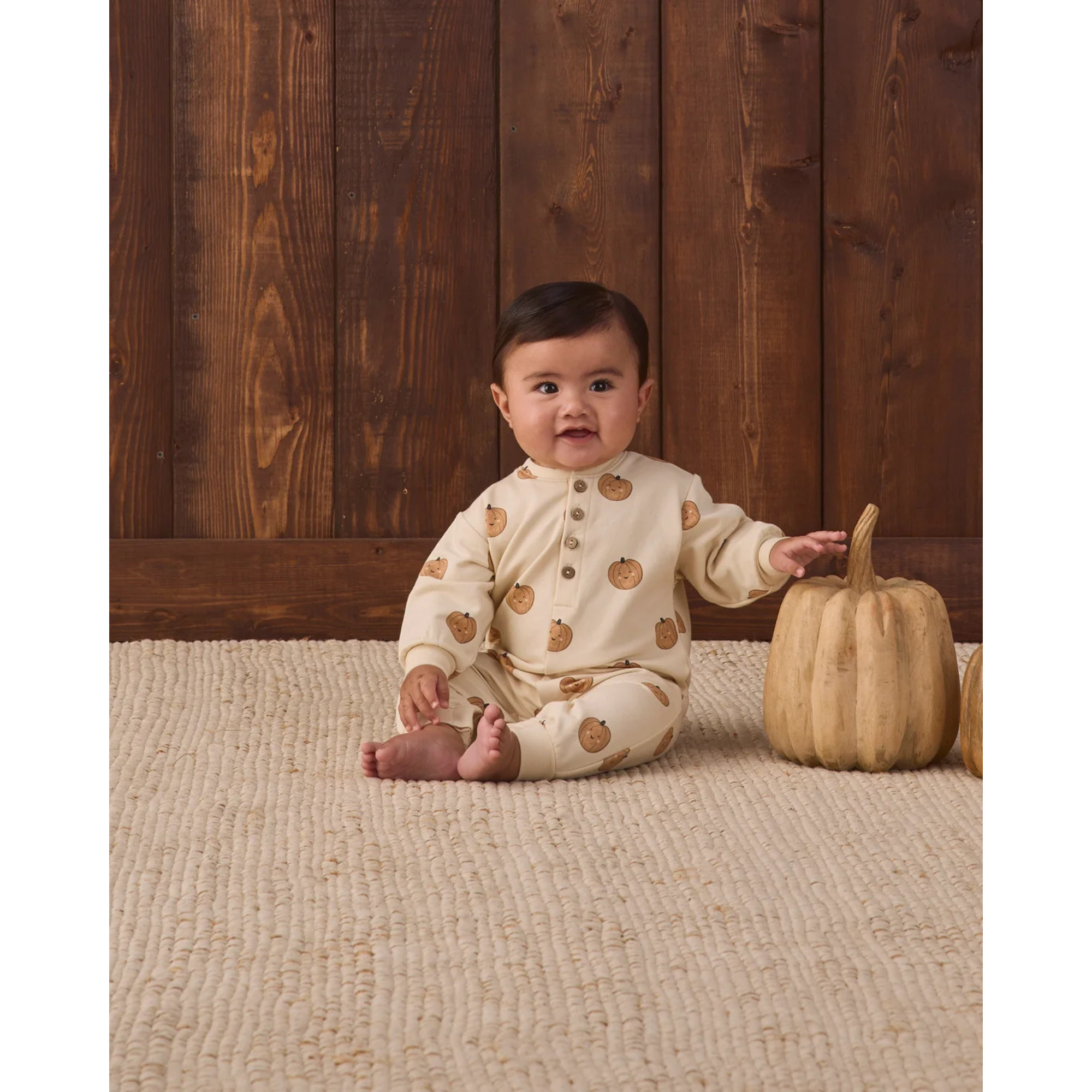 QUINCY MAE Relaxed Fleece Jumpsuit - Pumpkins