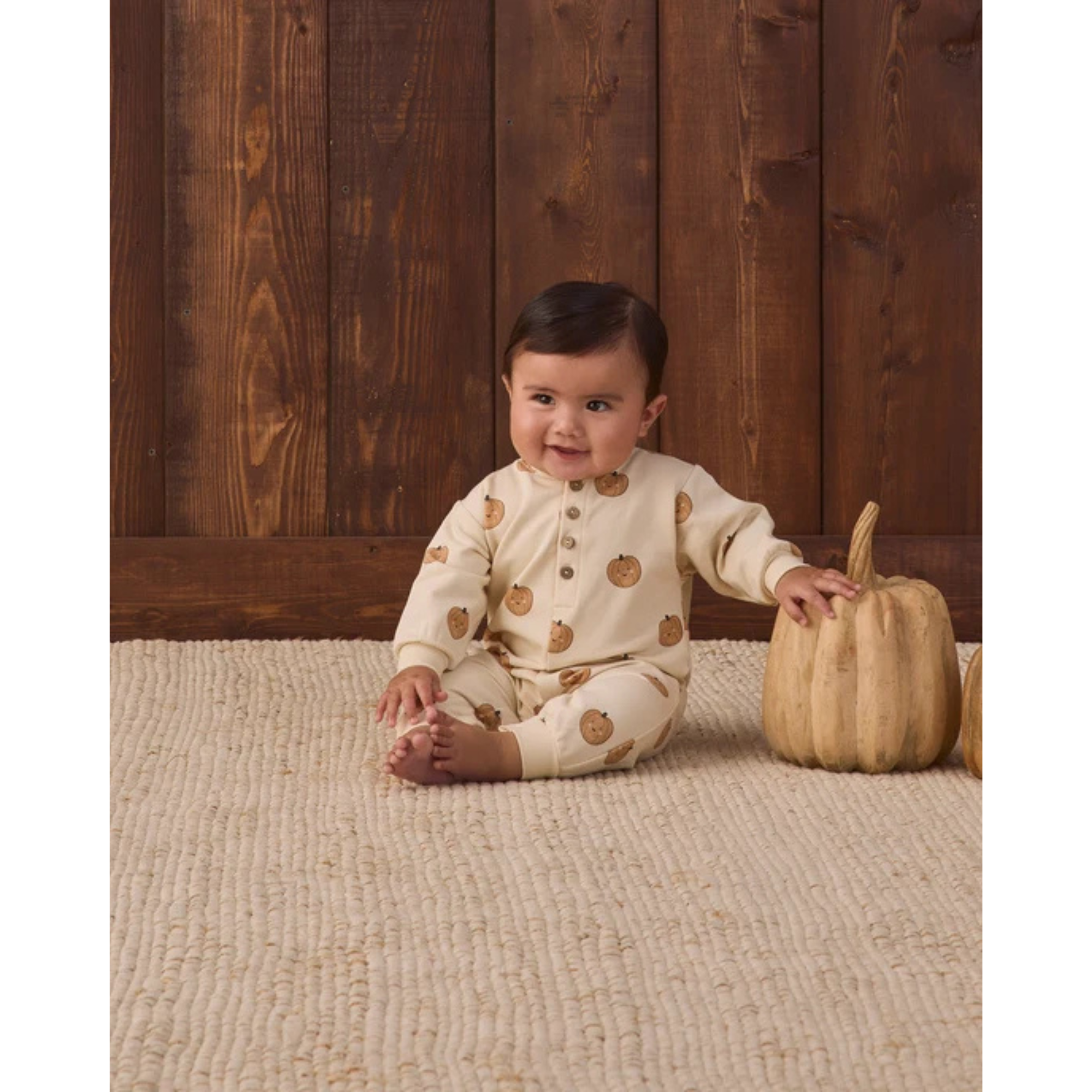 QUINCY MAE Relaxed Fleece Jumpsuit - Pumpkins