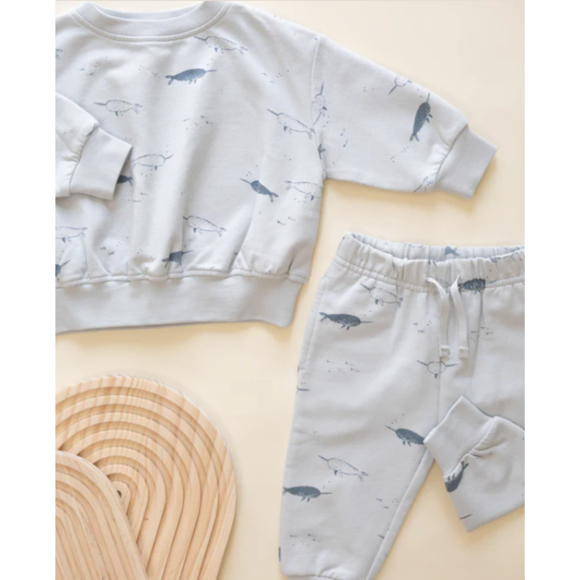 QUINCY MAE Relaxed Fleece Sweatpant - Narwhals