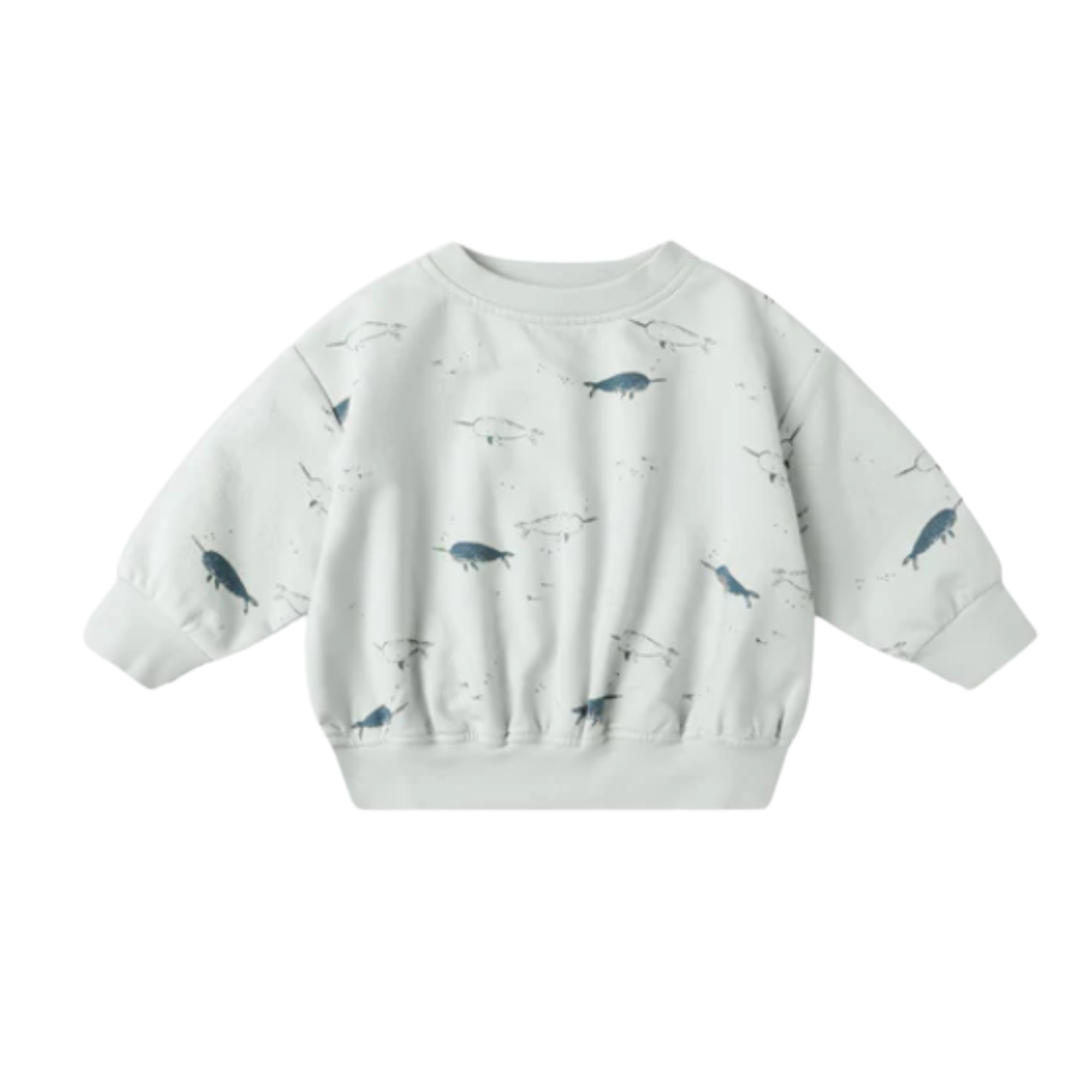 QUINCY MAE Relaxed Fleece Sweatshirt - Narwhals