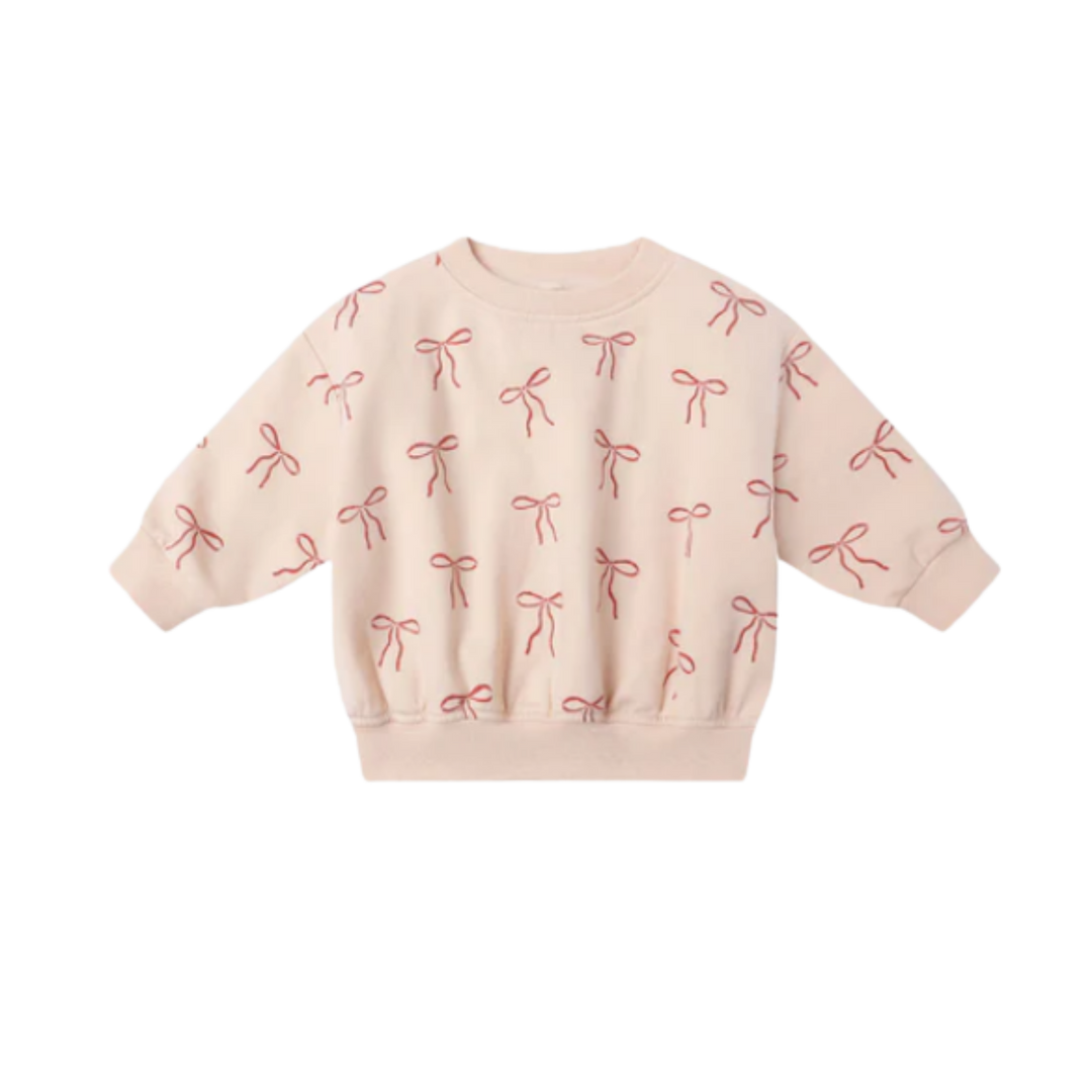 Sweat-shirt molletonné décontracté QUINCY MAE - Nœuds rouges
