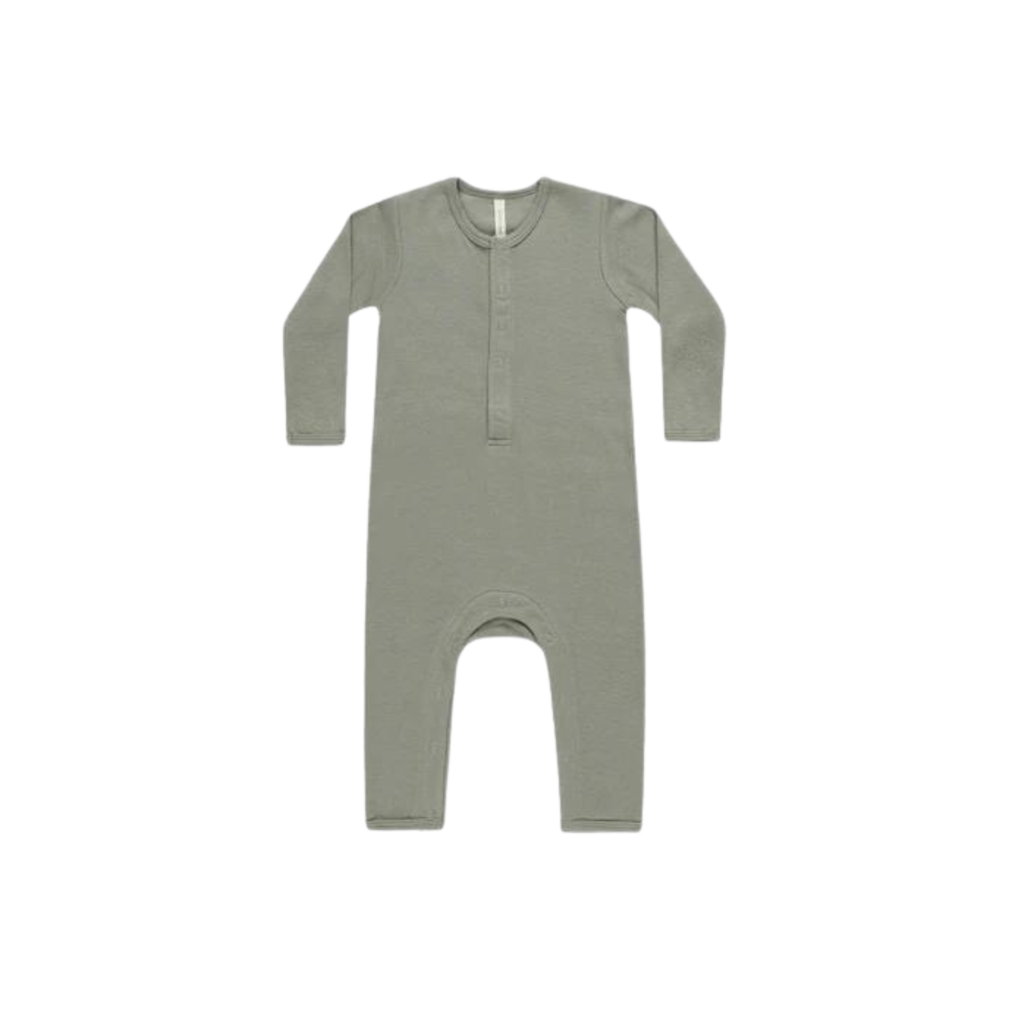 QUINCY MAE Ribbed Baby Jumpsuit - Basil