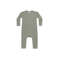 Thumbnail for QUINCY MAE Ribbed Baby Jumpsuit - Basil