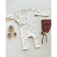 Thumbnail for QUINCY MAE Ribbed Baby Jumpsuit - Mushrooms