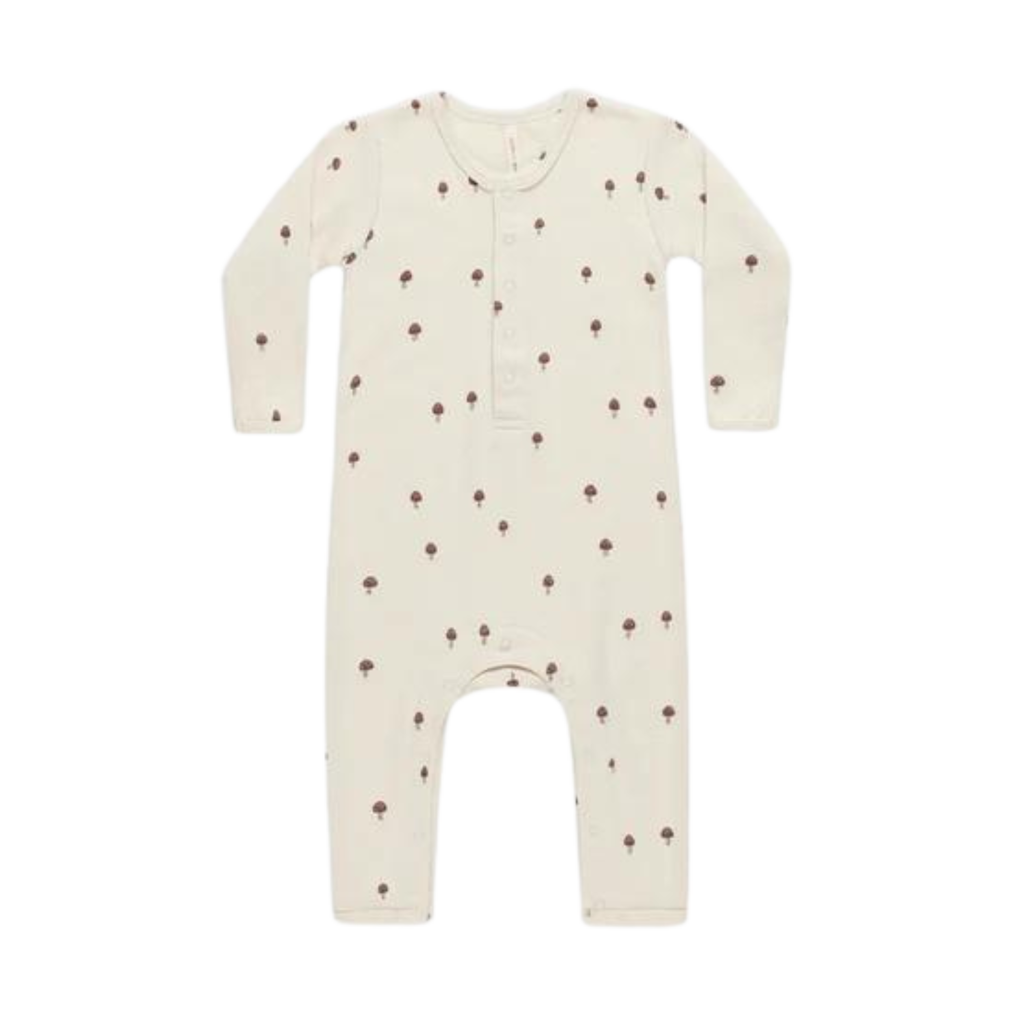 QUINCY MAE Ribbed Baby Jumpsuit - Mushrooms