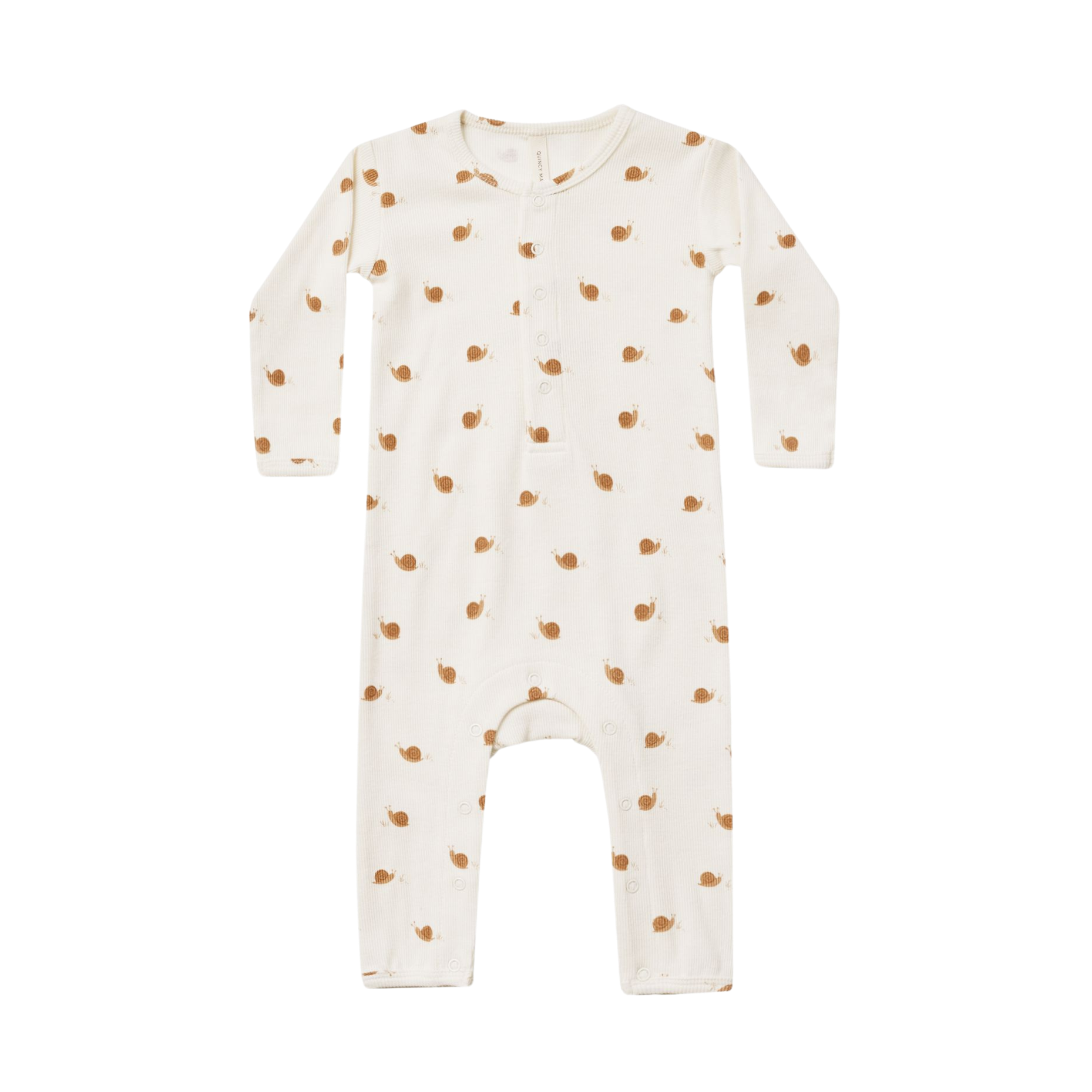 QUINCY MAE Ribbed Baby Junpsuit - Snails