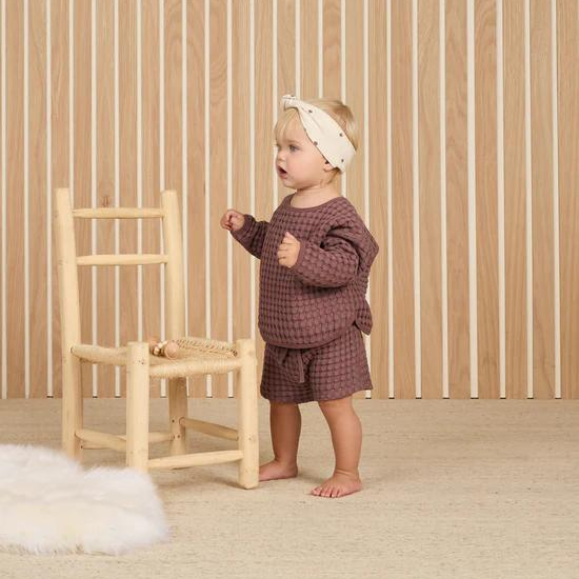 QUINCY MAE Ribbed Knotted Headband  0-12M - Mushrooms