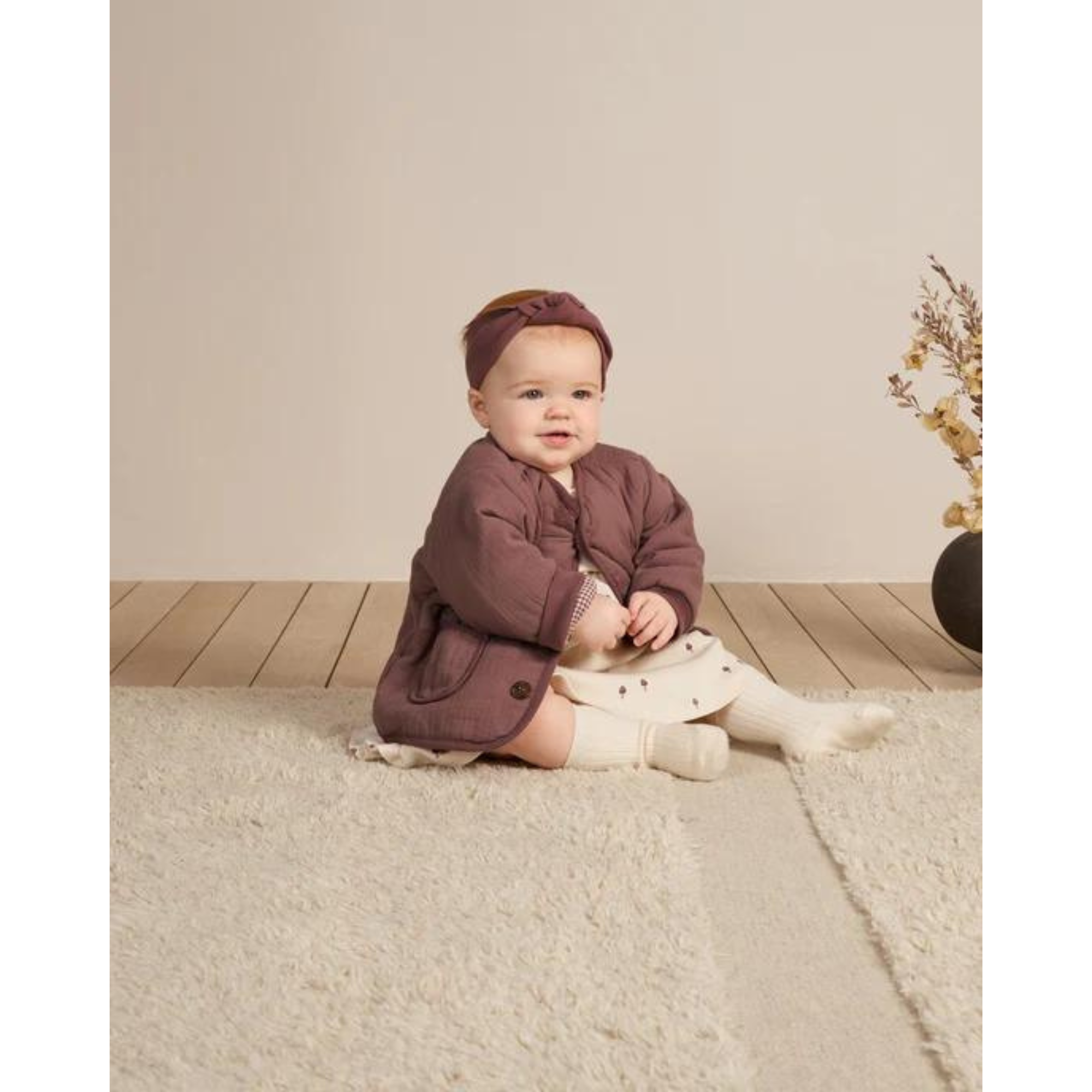 QUINCY MAE Ribbed Knotted Headband  0-12M - Plum