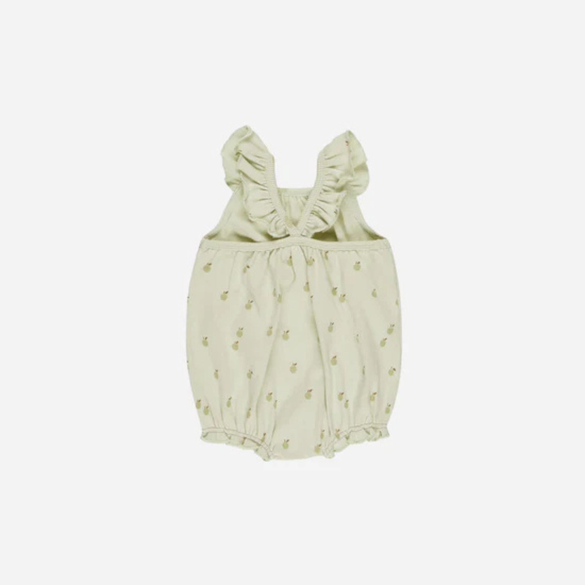 QUINCY MAE Ribbed Ruffle Romper - Apples