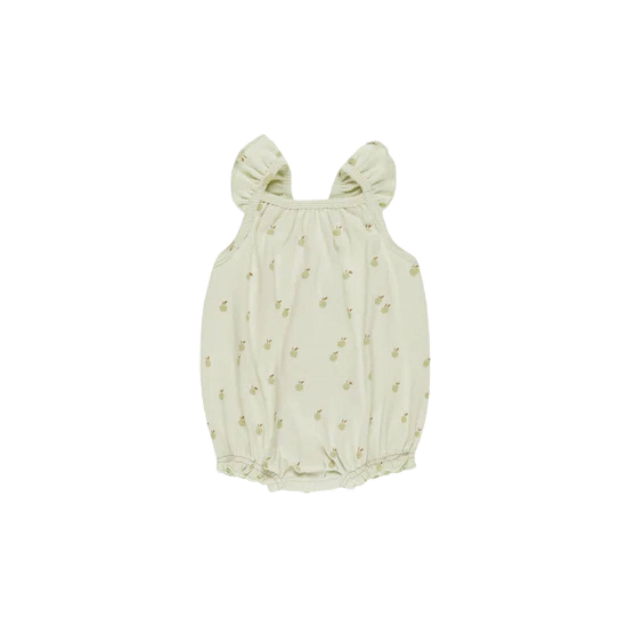 QUINCY MAE Ribbed Ruffle Romper - Apples