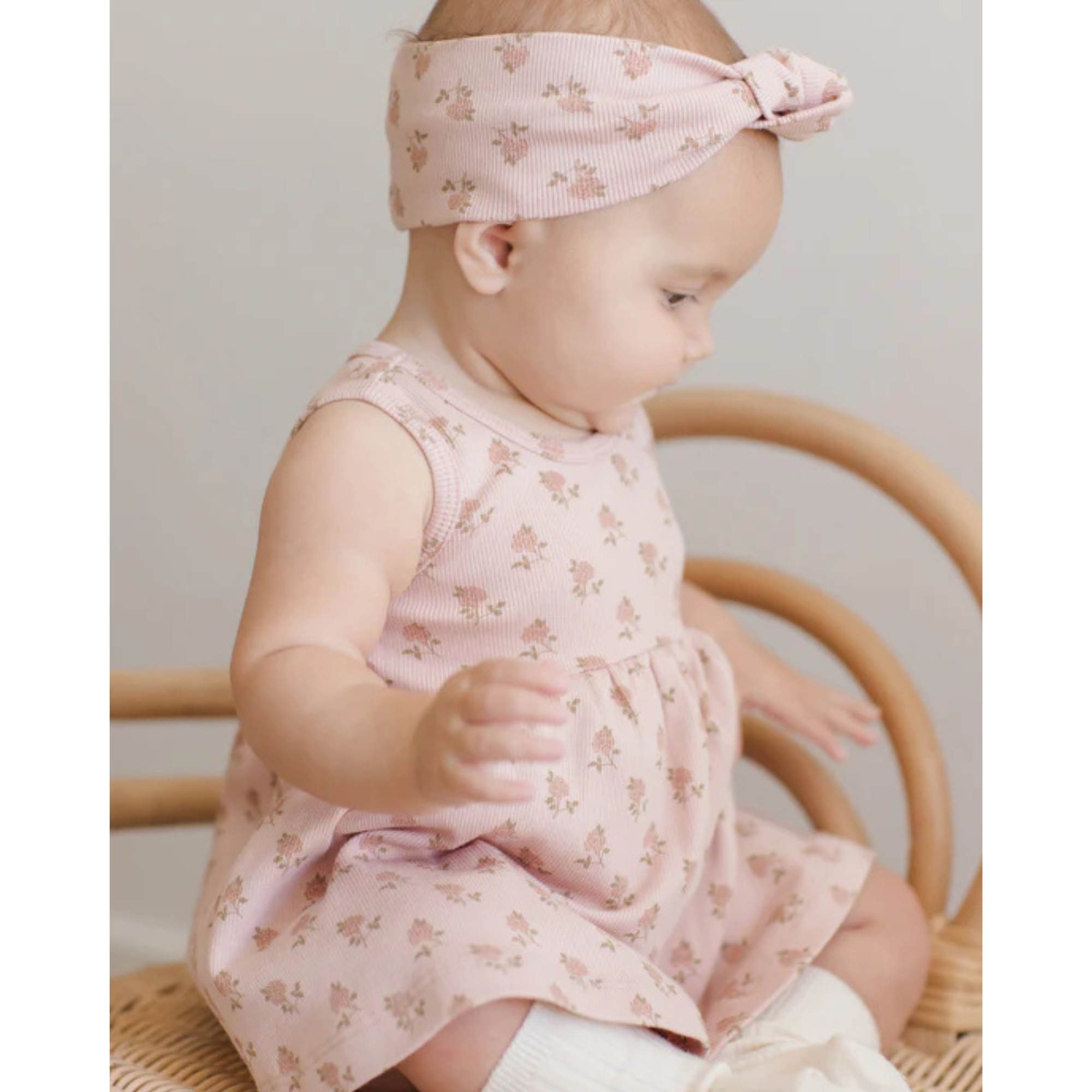 QUINCY MAE Ribbed Tank Dress - Roses