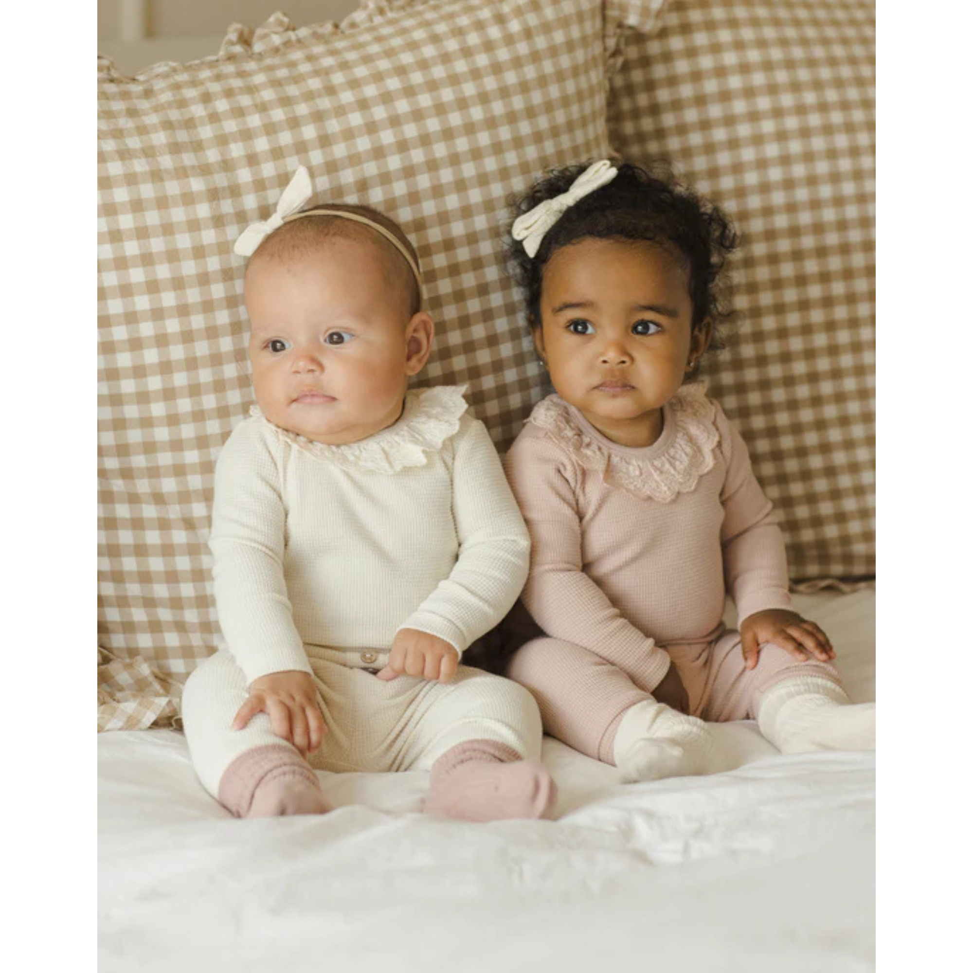 QUINCY MAE Ruffle Collar Bodysuit - Blush