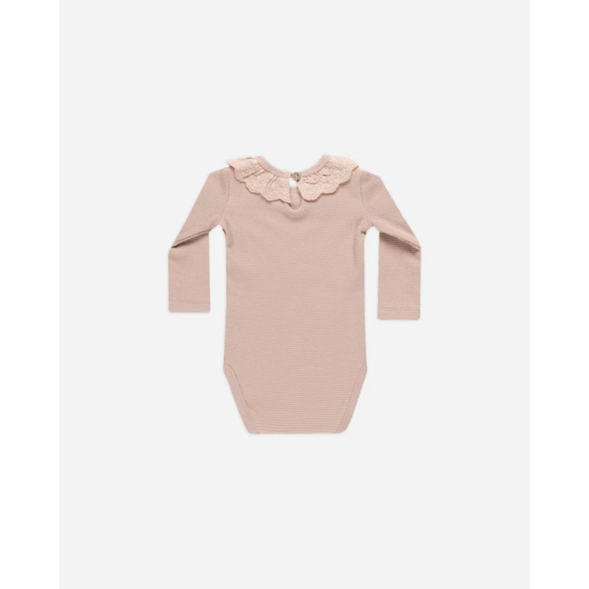 QUINCY MAE Ruffle Collar Bodysuit - Blush