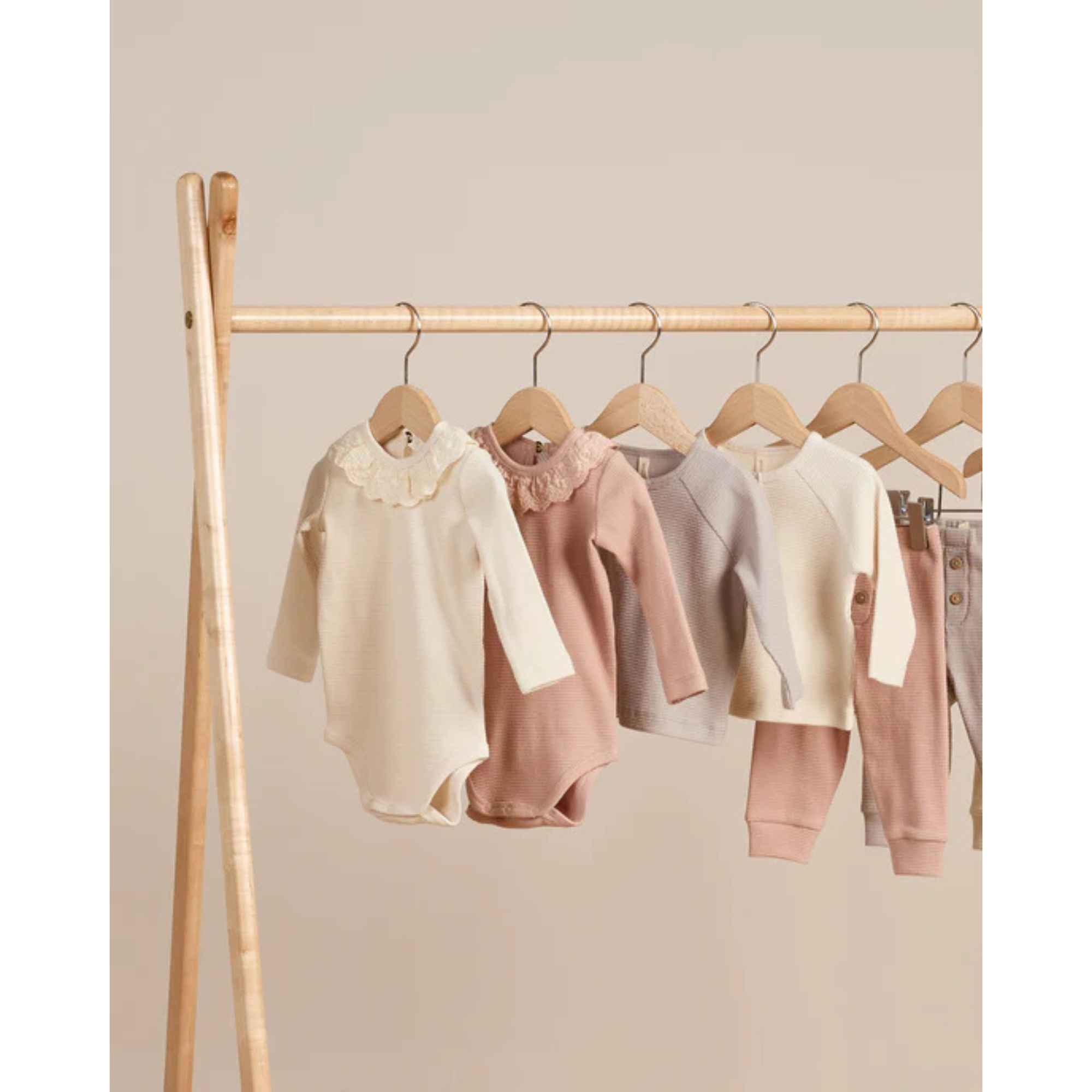 QUINCY MAE Ruffle Collar Bodysuit - Natural