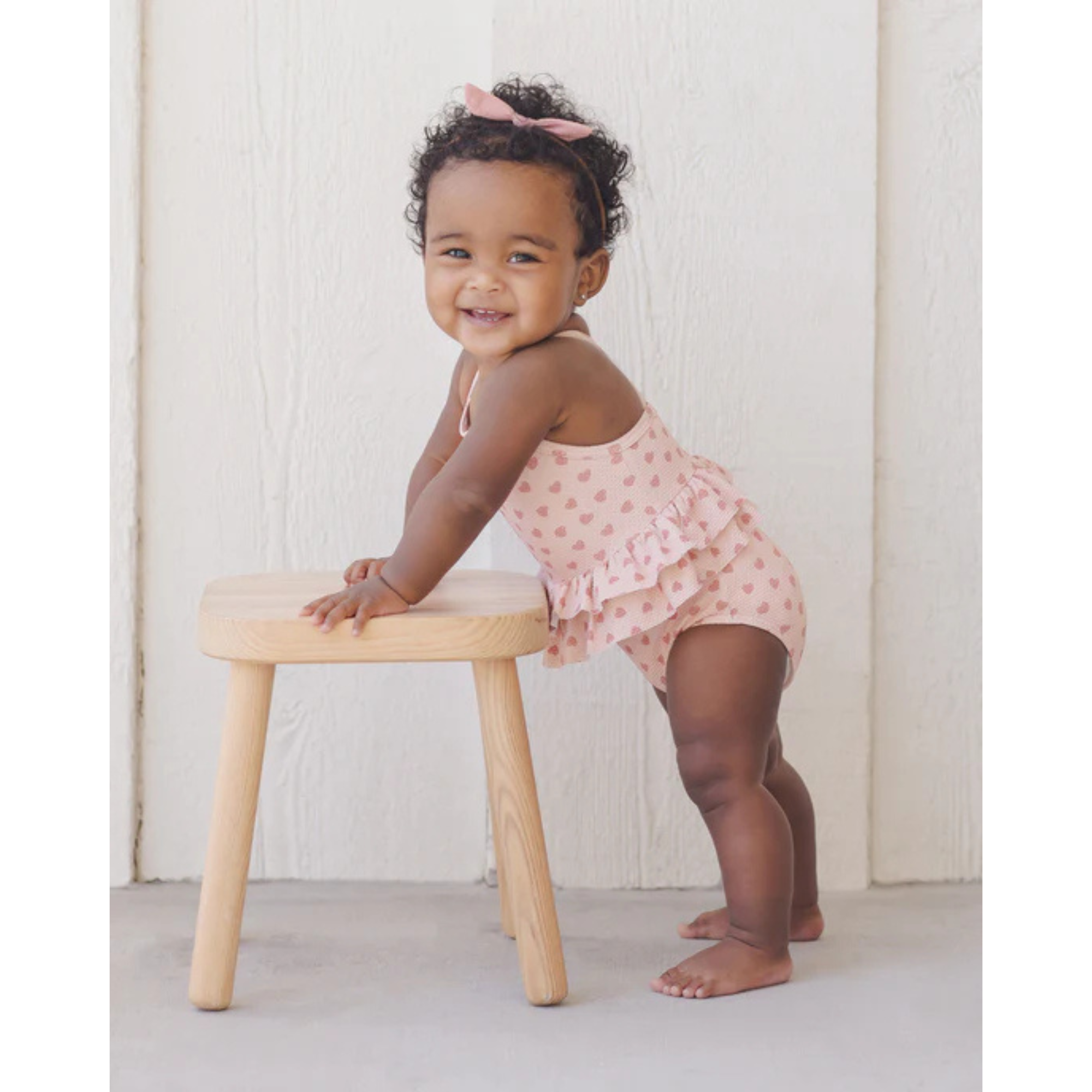 QUINCY MAE Ruffled One-Piece Swimsuit - Hearts