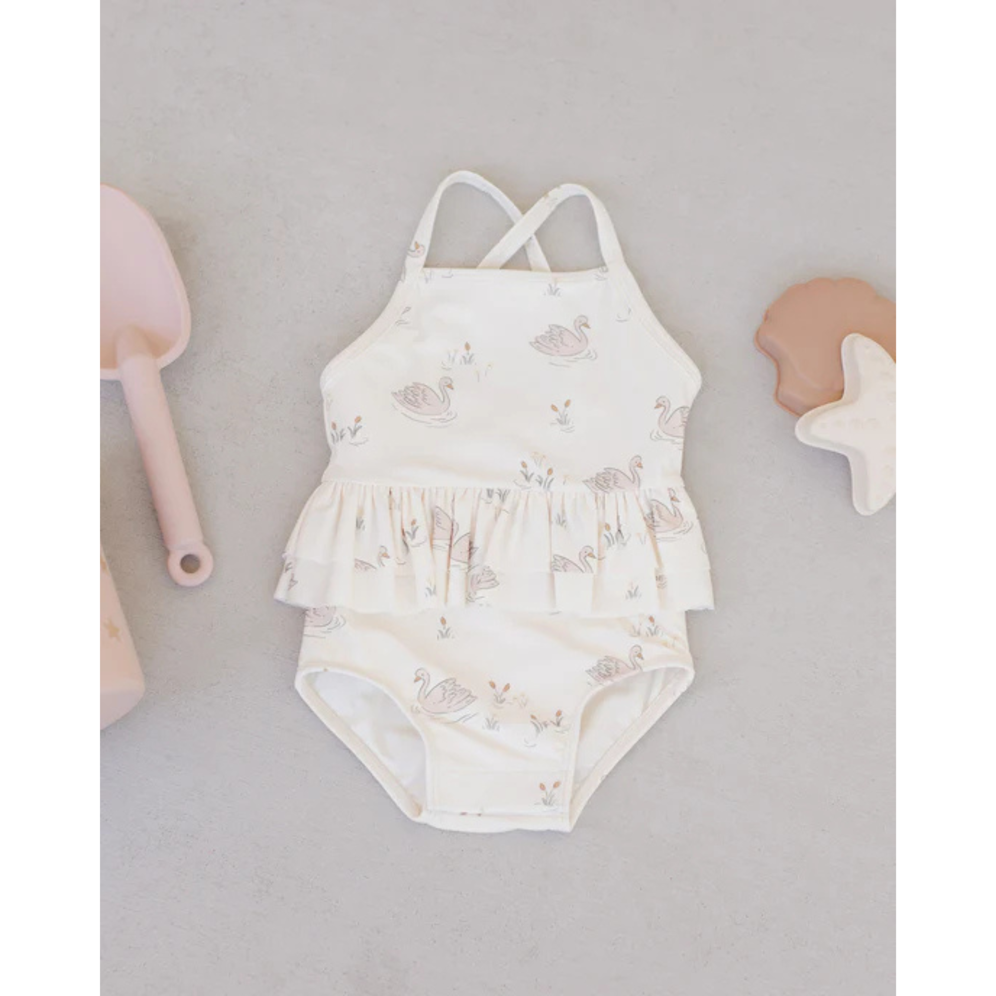 Maillot de bain une pièce à volants QUINCY MAE - Cygnes